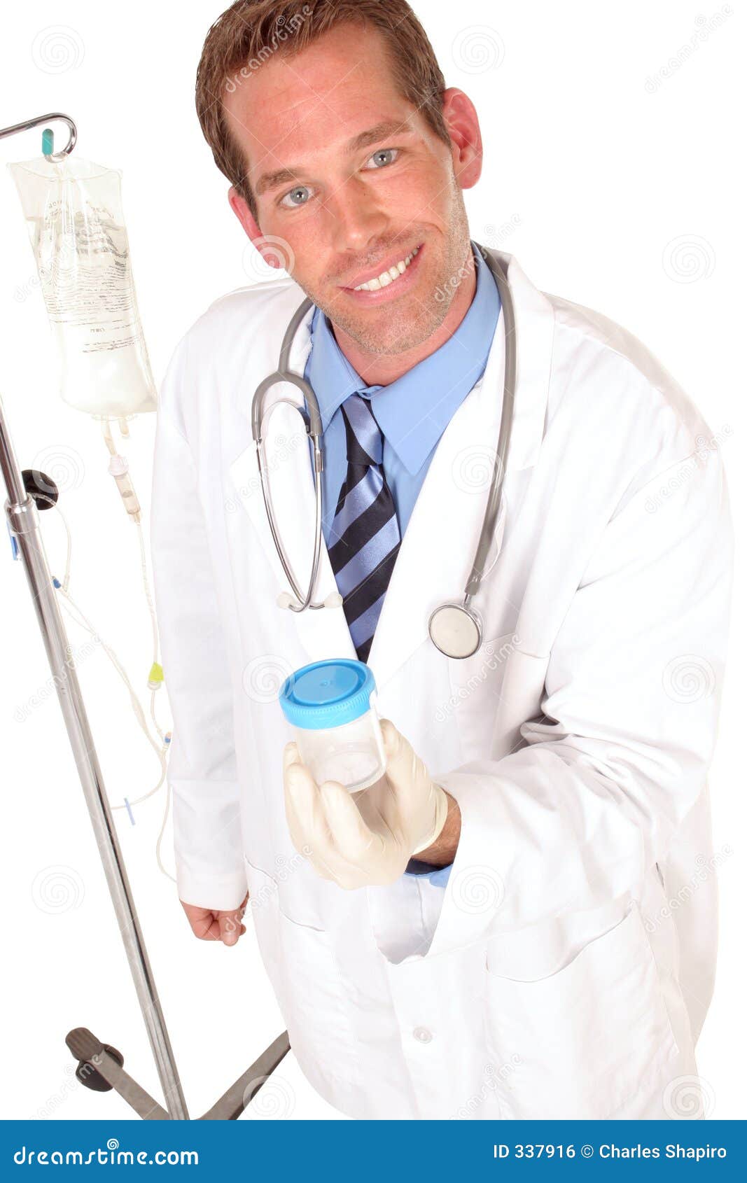 Medical Worker Holding a Specimen Bottle Stock Photo Image of
