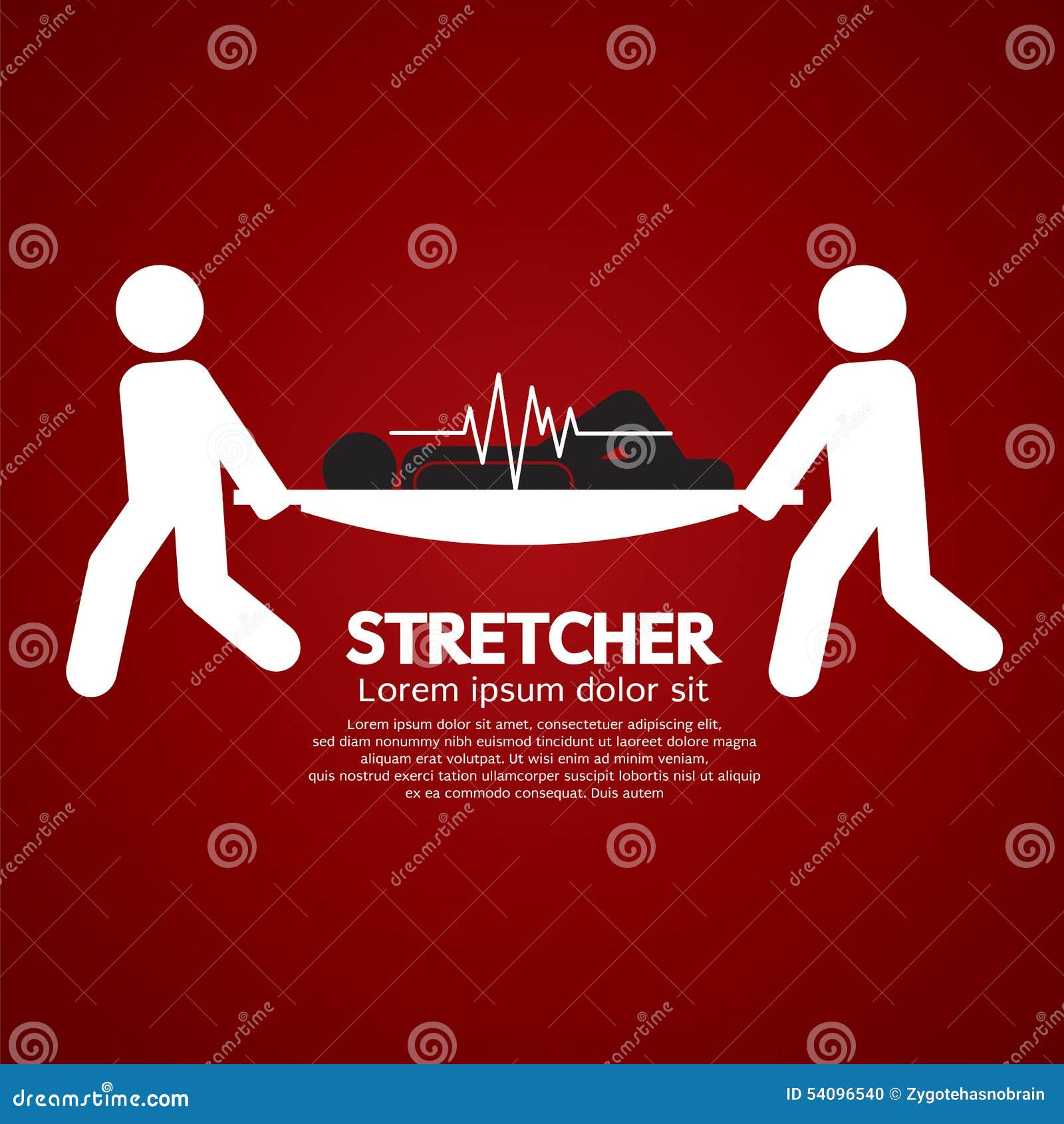 Medical Workers Moving Patient on Stretcher Stock Vector Illustration