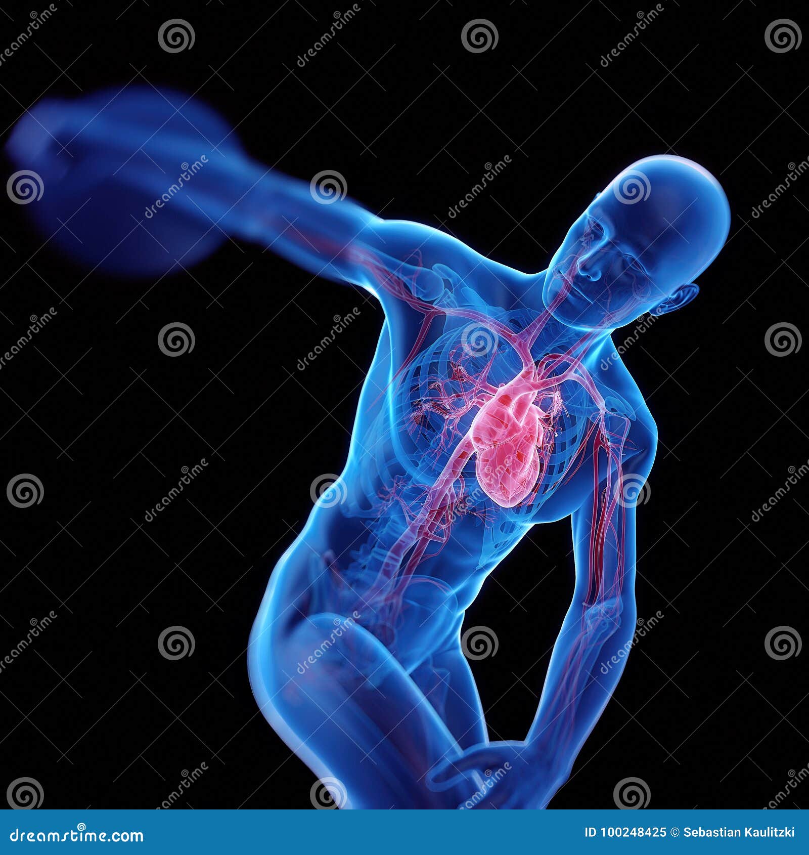 The Heart of a Discus Thrower Stock Illustration Illustration of