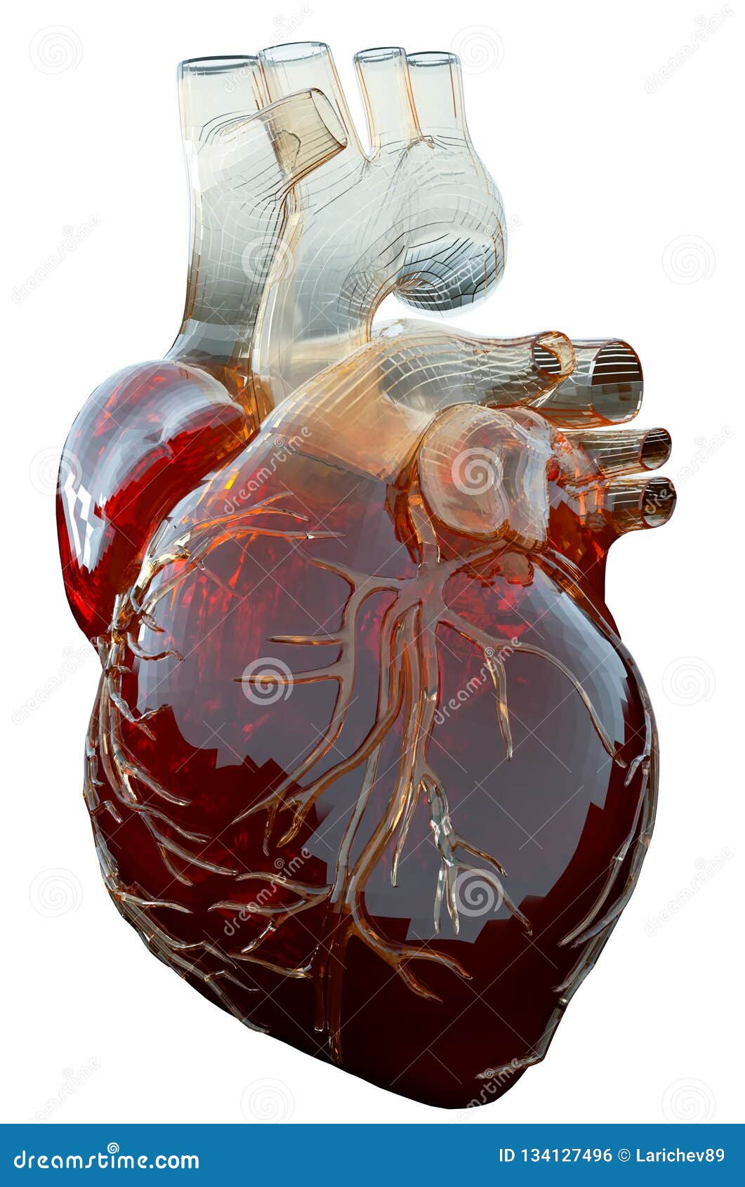 Medically Illustration Of An Artificial Heart 3d Rendering Stock