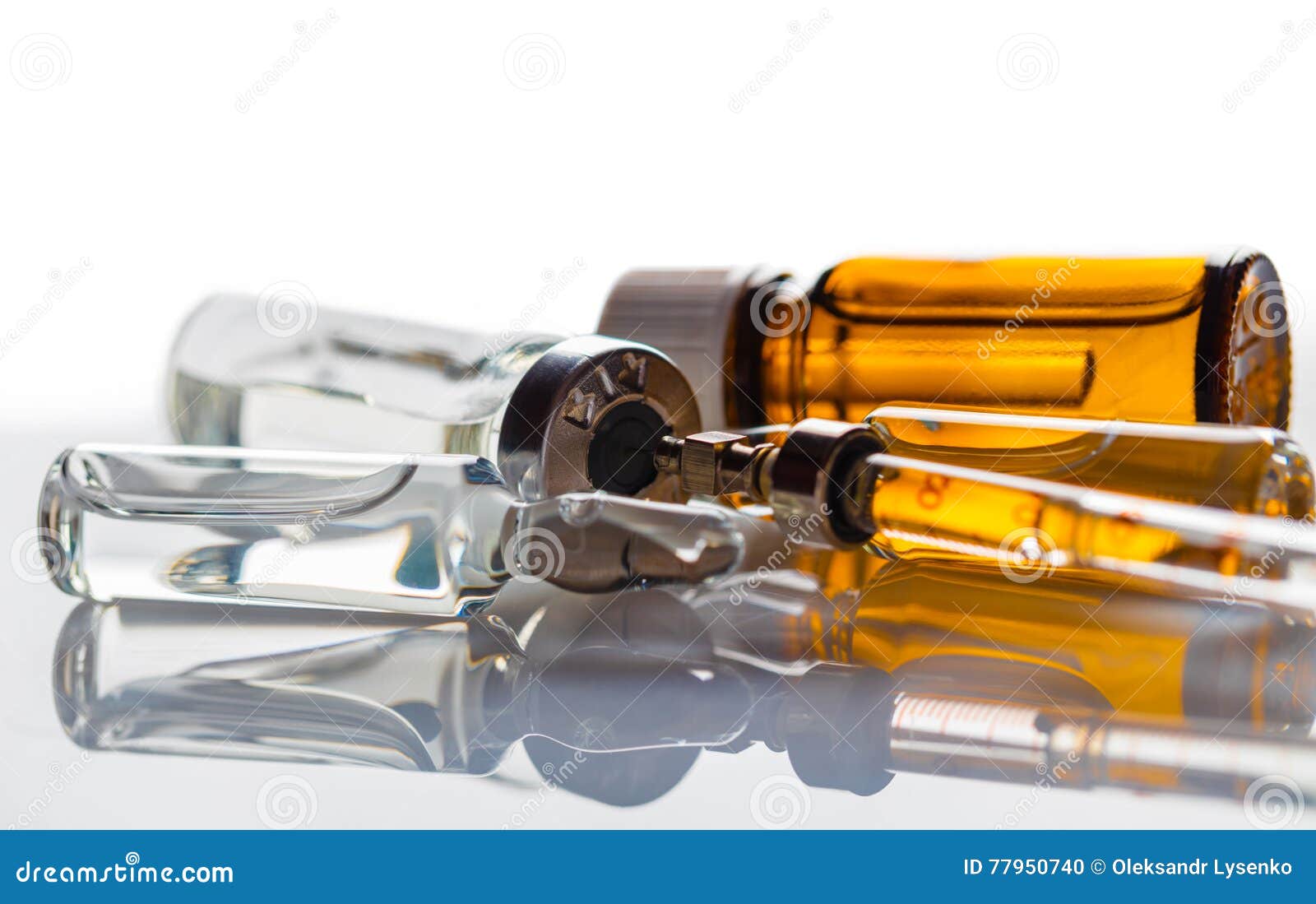 Medicament in a Glass Vial and Syringe Stock Photo Image of