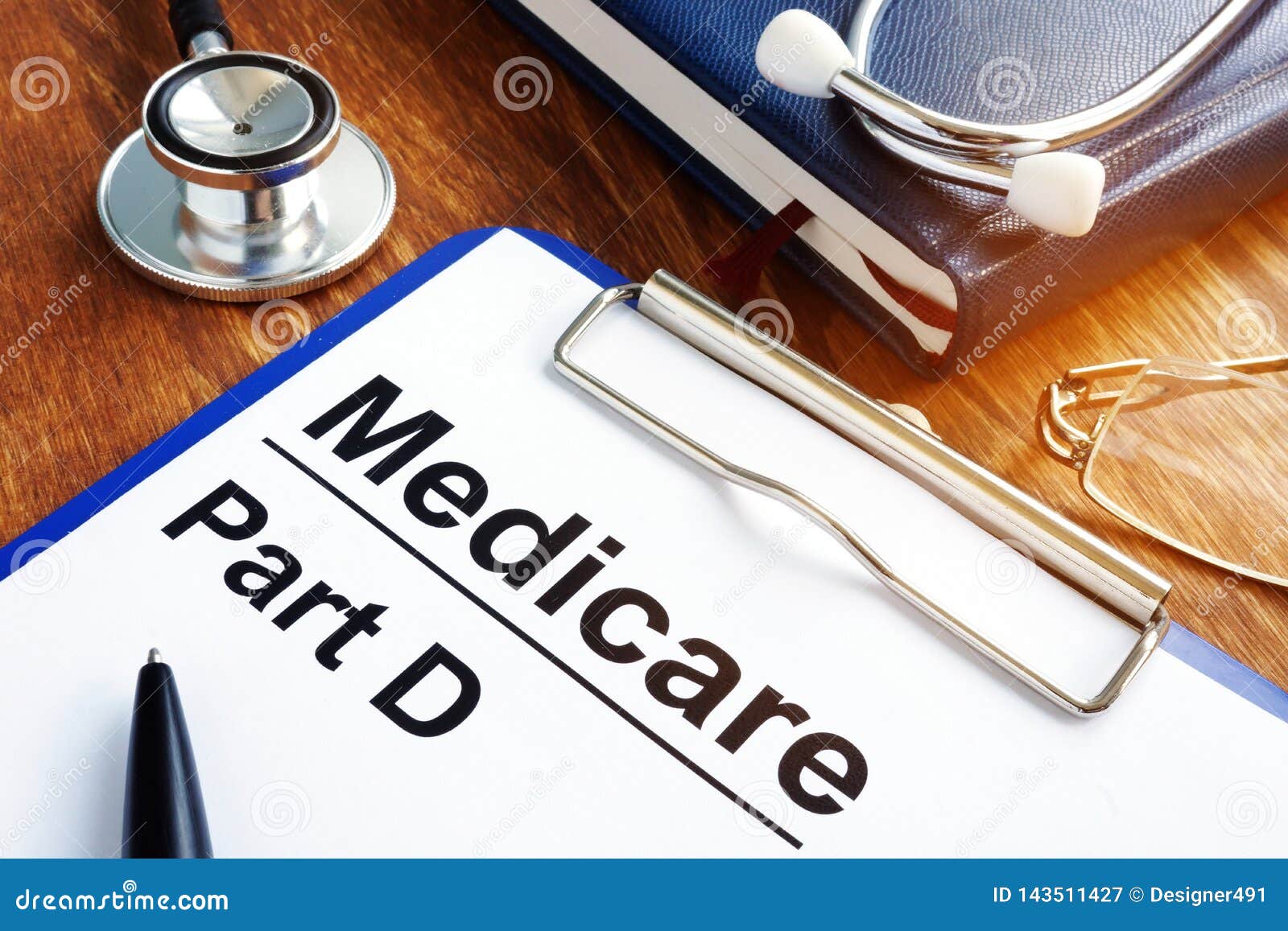 medicare part d documents with clipboard