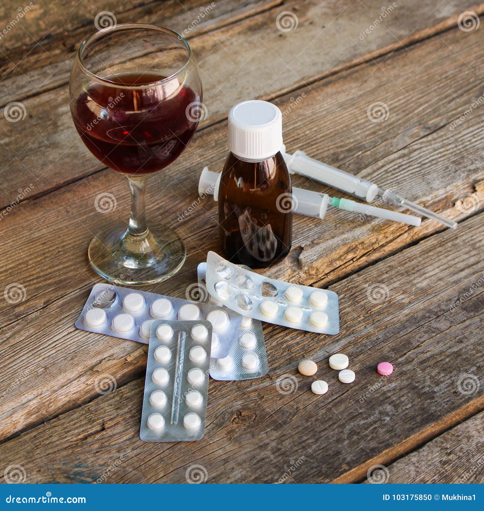 Medication and alcohol stock photo. Image of glass, effects 103175850