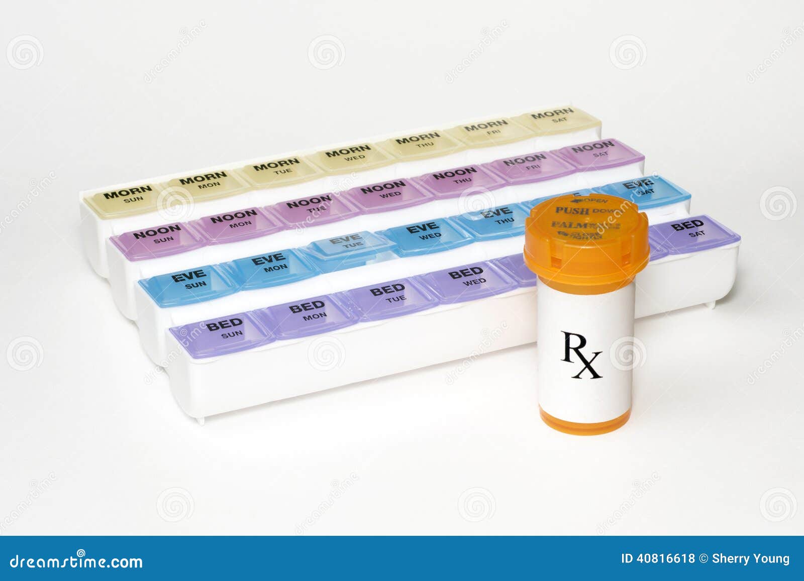 Medication Dispenser stock photo. Image of health, pillbox 40816618
