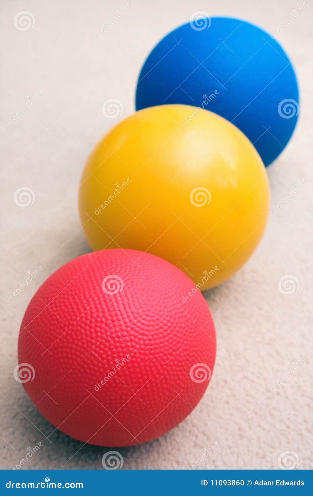 Medicine Balls Sitting in a Line Stock Photo Image of colorful