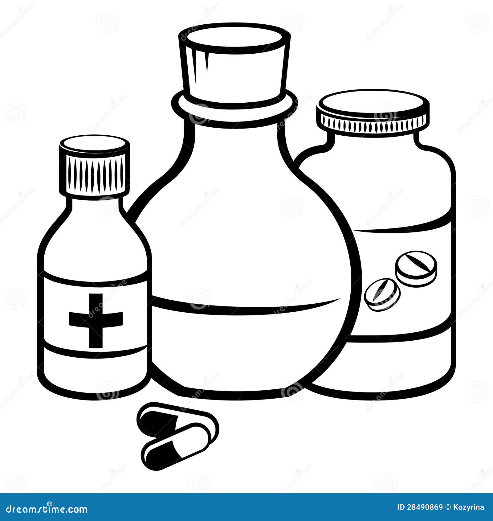 Medicine bottles stock vector. Illustration of cure, bottle - 28490869