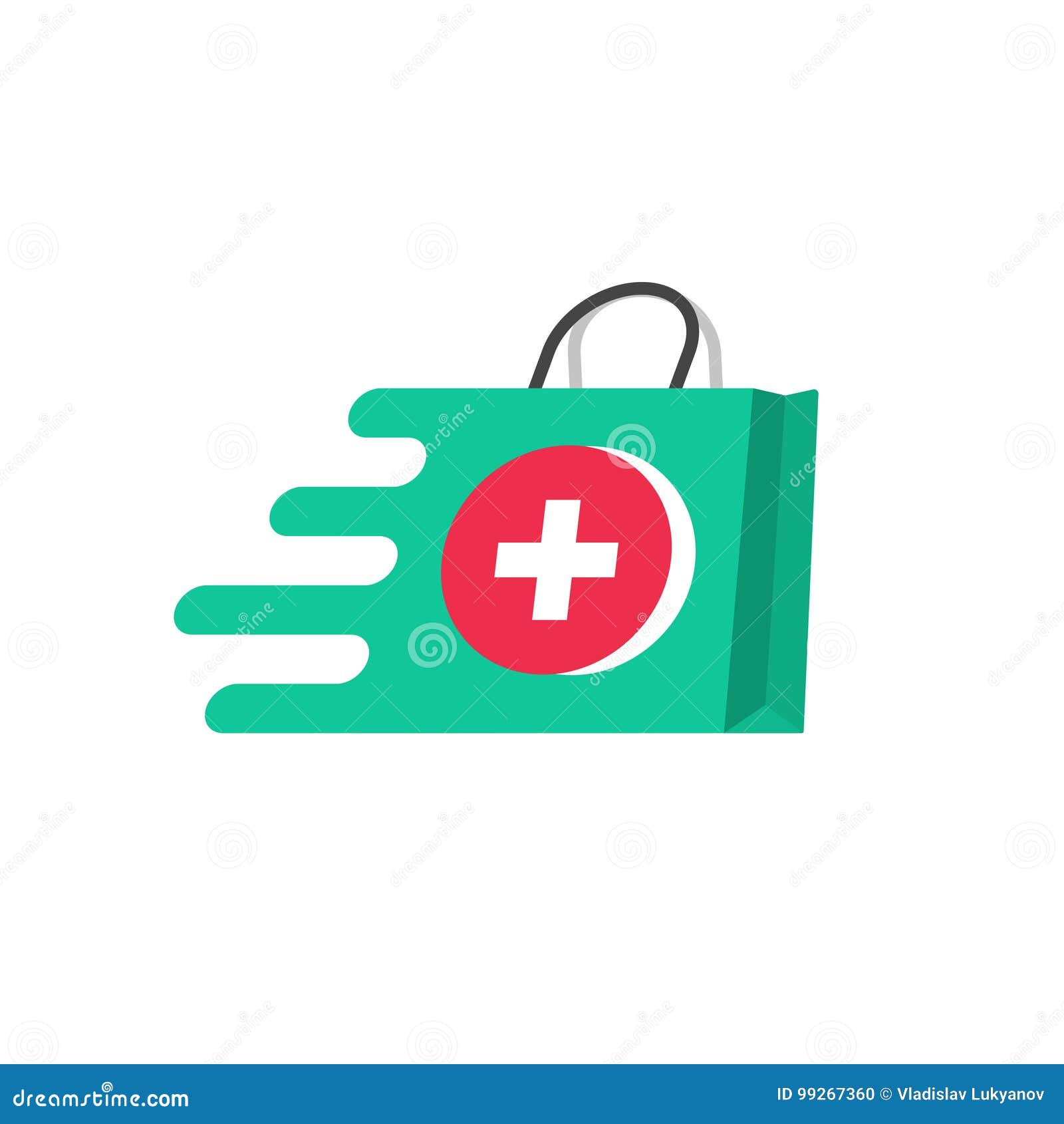 Medicine Delivery Vector Logo Concept, Idea of Fast Emergency Help