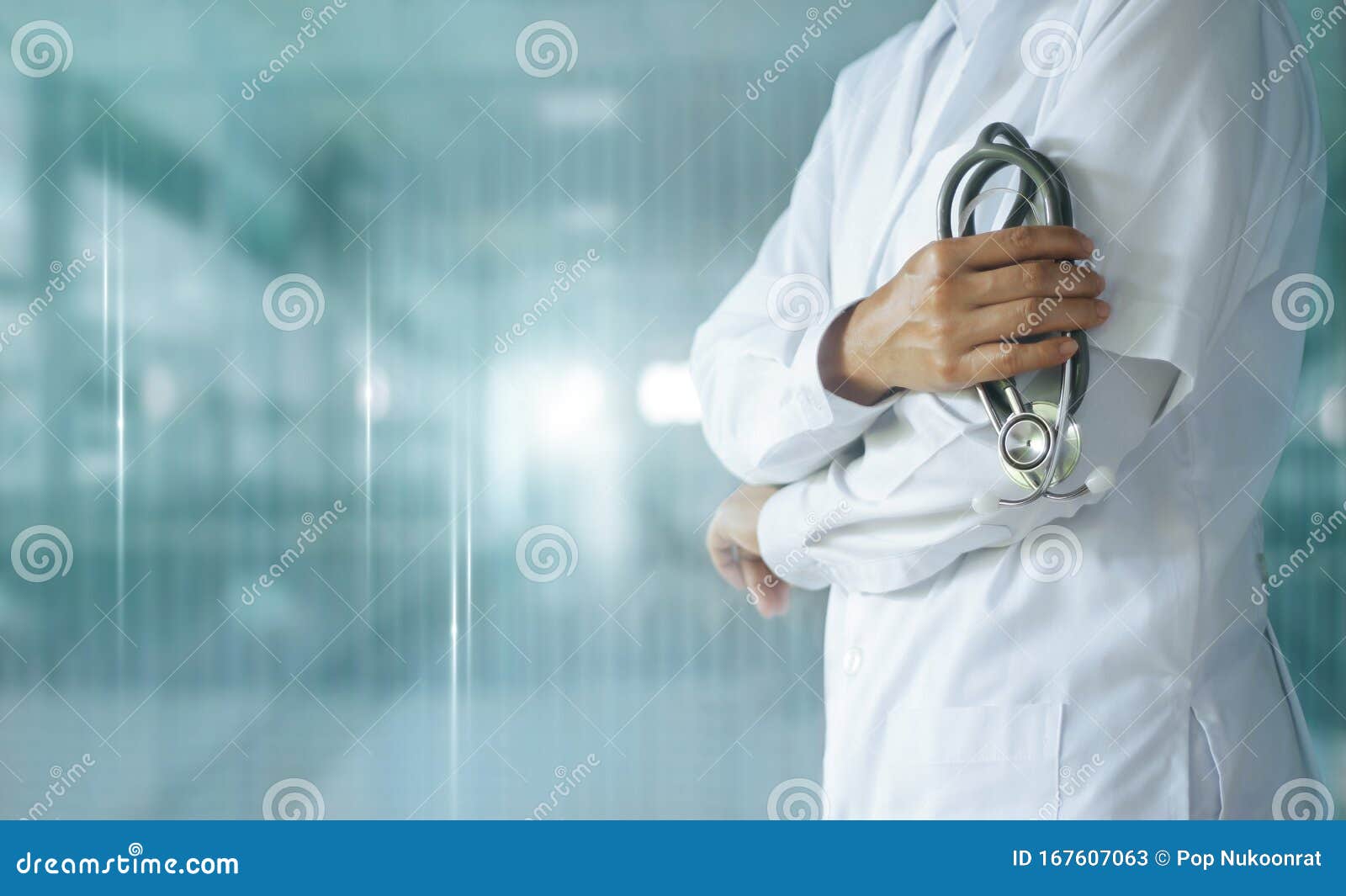 Medicine Doctor with Stethoscope in Hand on Hospital Background, Medical  Technology, Healthcare and Medical Concept Stock Image - Image of  diagnostic, health: 167607063