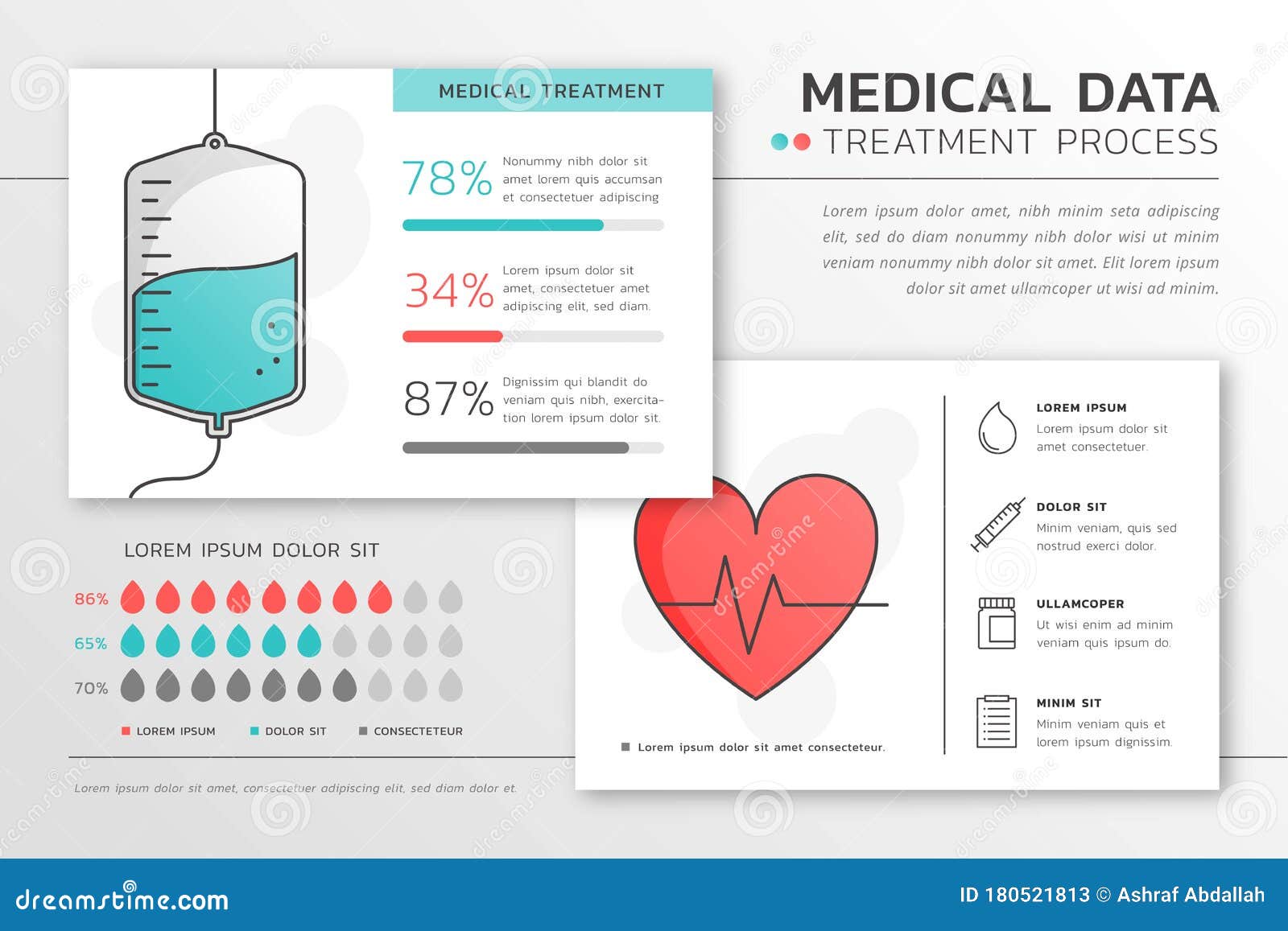 medicine health care data infographic  for business presentations or workflow diagrams