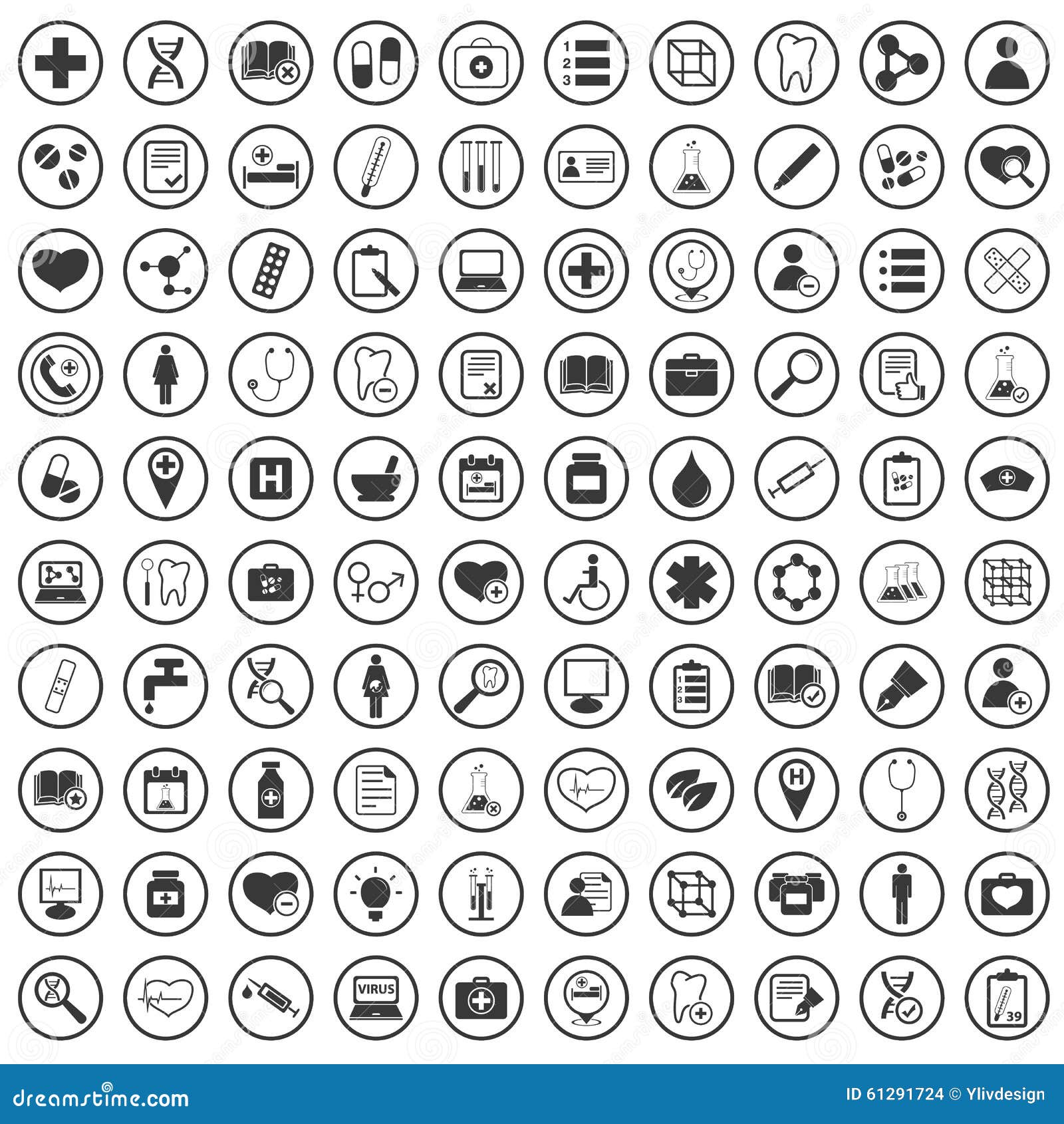 100 medicine icons stock vector. Illustration of pictogram - 61291724
