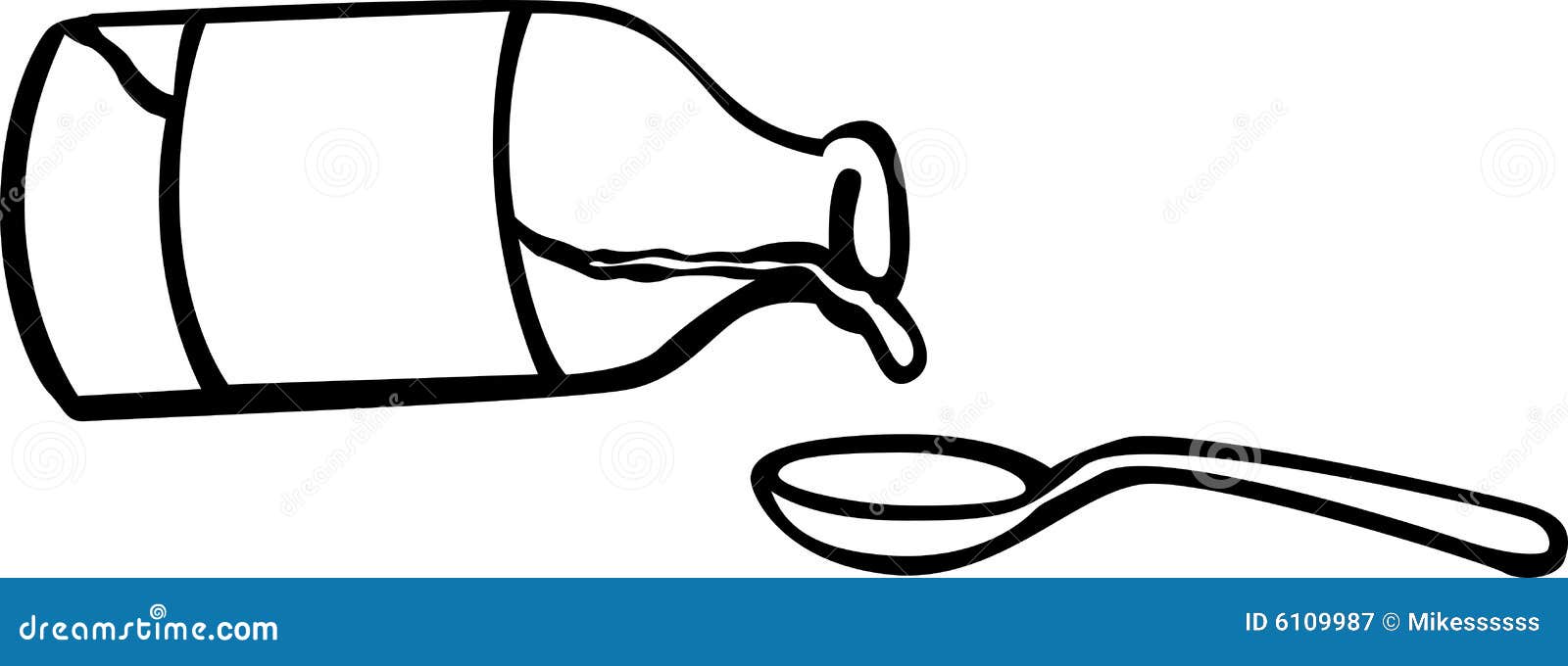 Medicine Jar and Spoon Vector Illustration Stock Vector Illustration