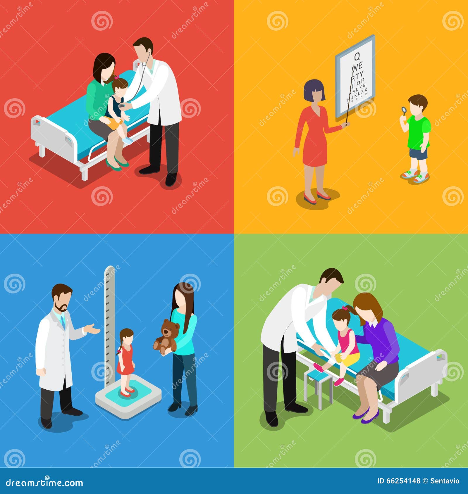 Pediatrician height measurement icon isometric Vector Image