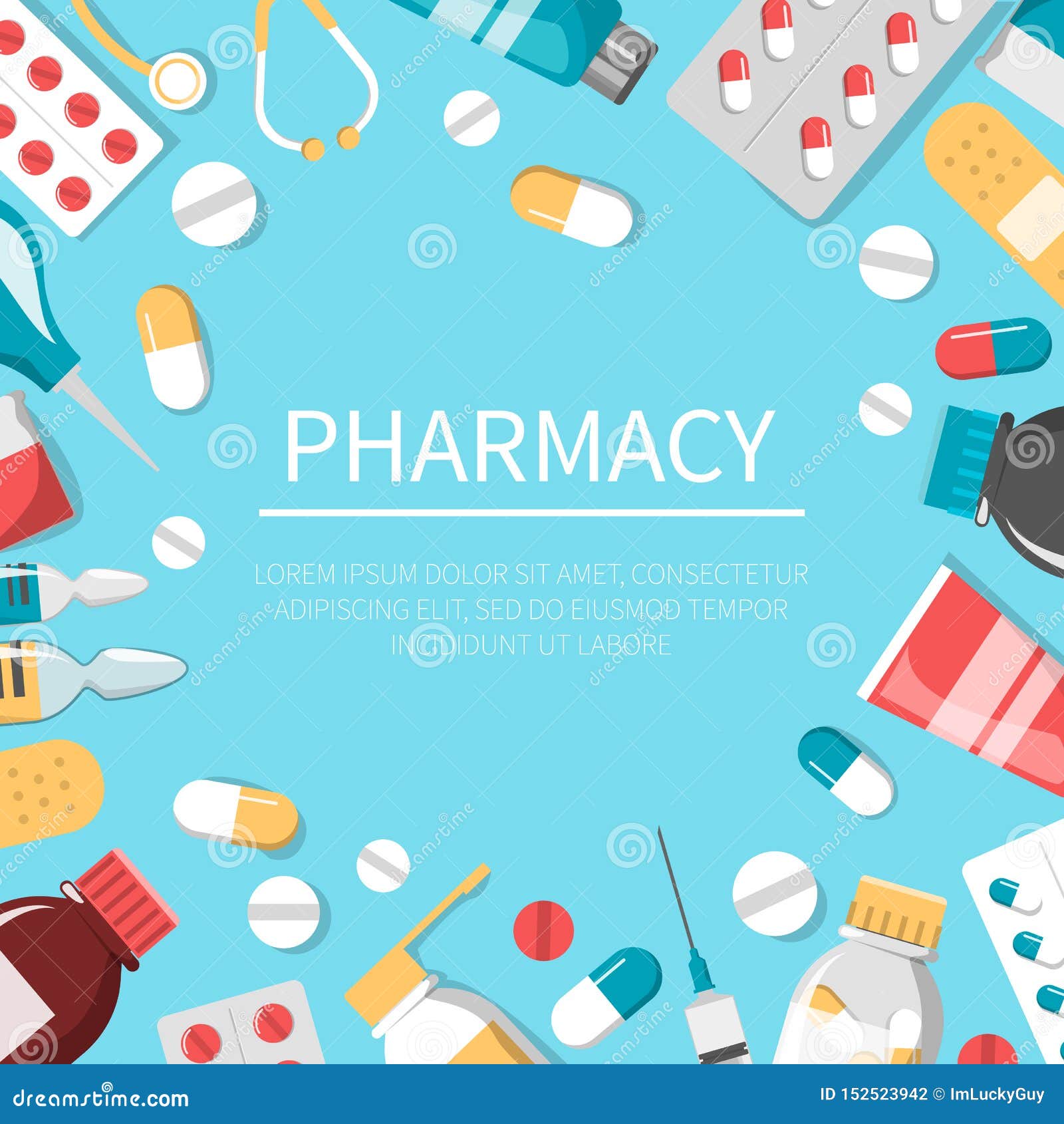 Medicine Set. Drug Bottle, Pill, First Aid Kit Stock Illustration ...