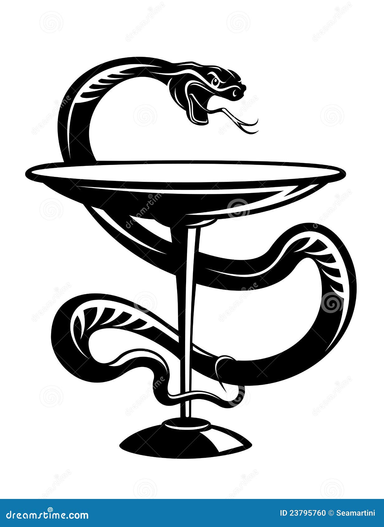 Medicine snake symbol stock vector. Illustration of