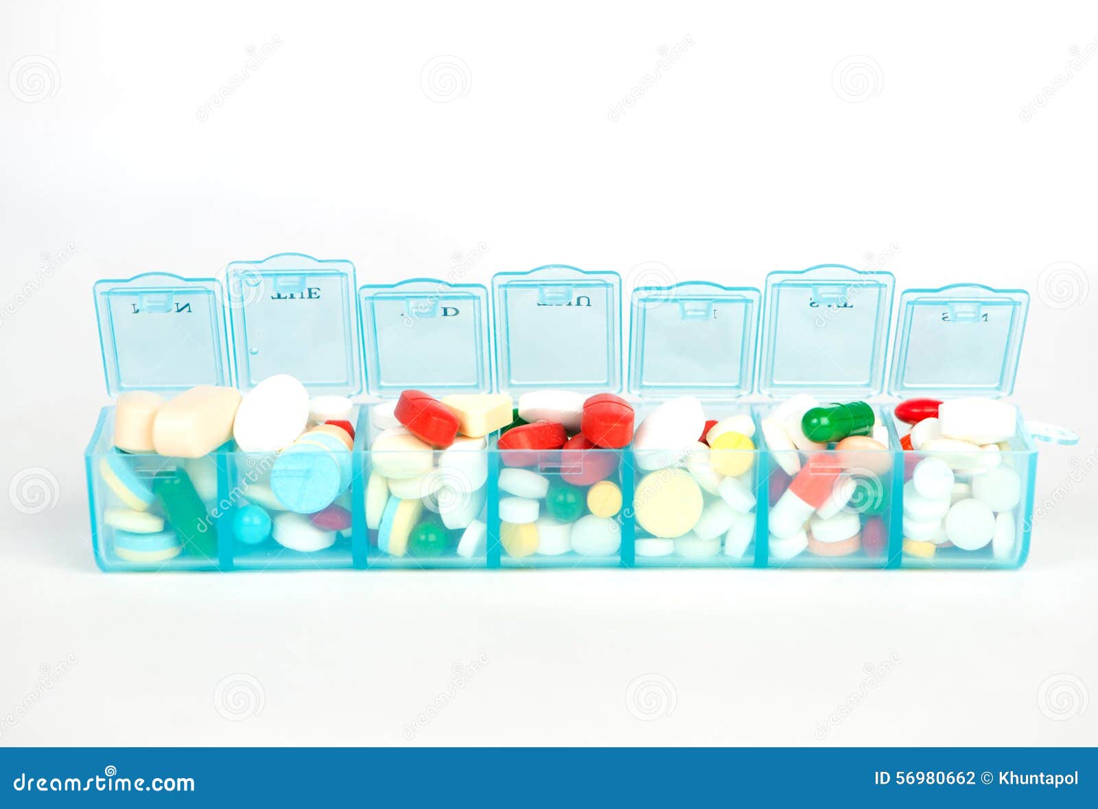 Medicine Tablet and Capsule in Weekly Pill Box Stock Photo Image of