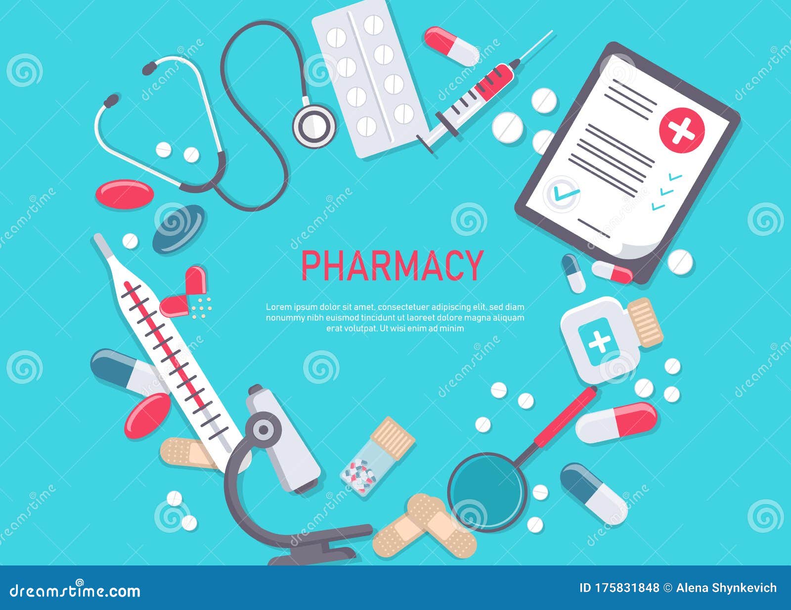 Medicine Vector Illustration. Pharmacy Background, Pharmacy Desing ...