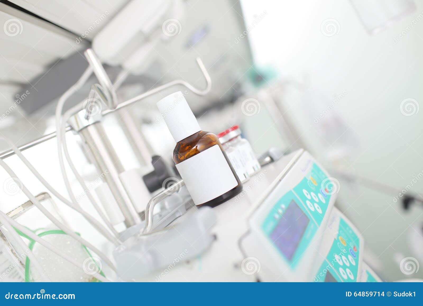 Medicine Vials on the Perfusion Device in ICU Stock Photo Image of clinic, infusion 64859714