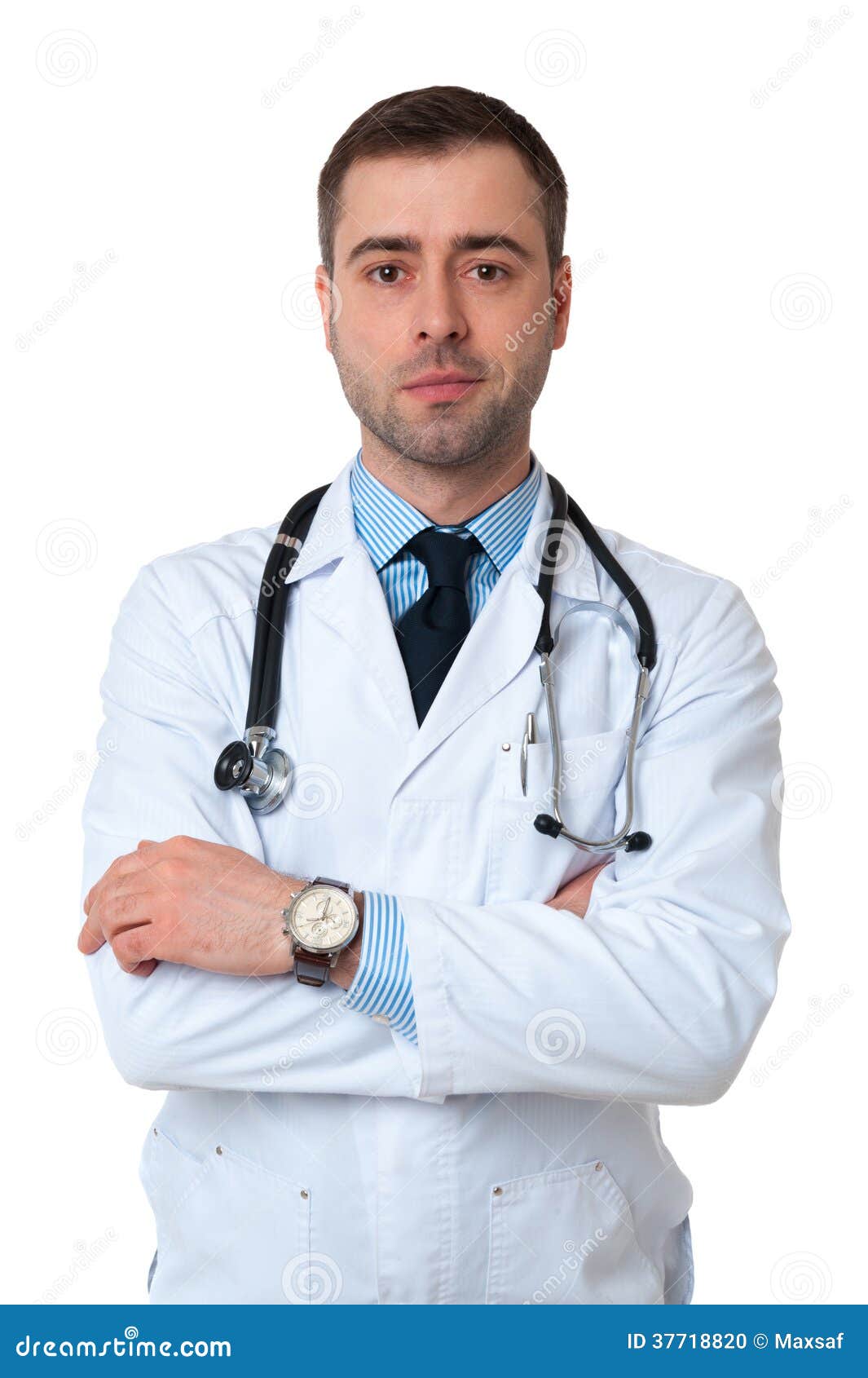 L'infermiere regola il fonendoscopio sul collo del medico Foto stock - Alamy