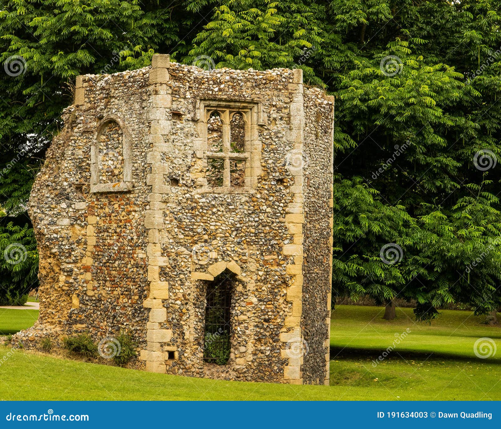 medieval abbey ruined dovecote in hexagonal 