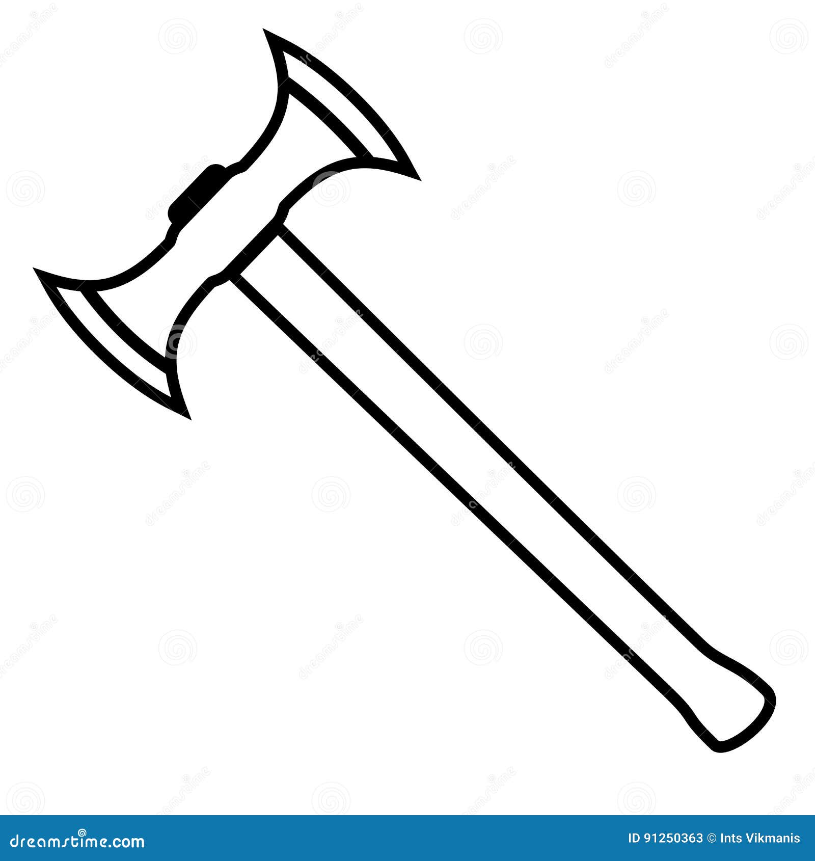 Medieval Battle Axe stock vector. Illustration of heavy - 91250363