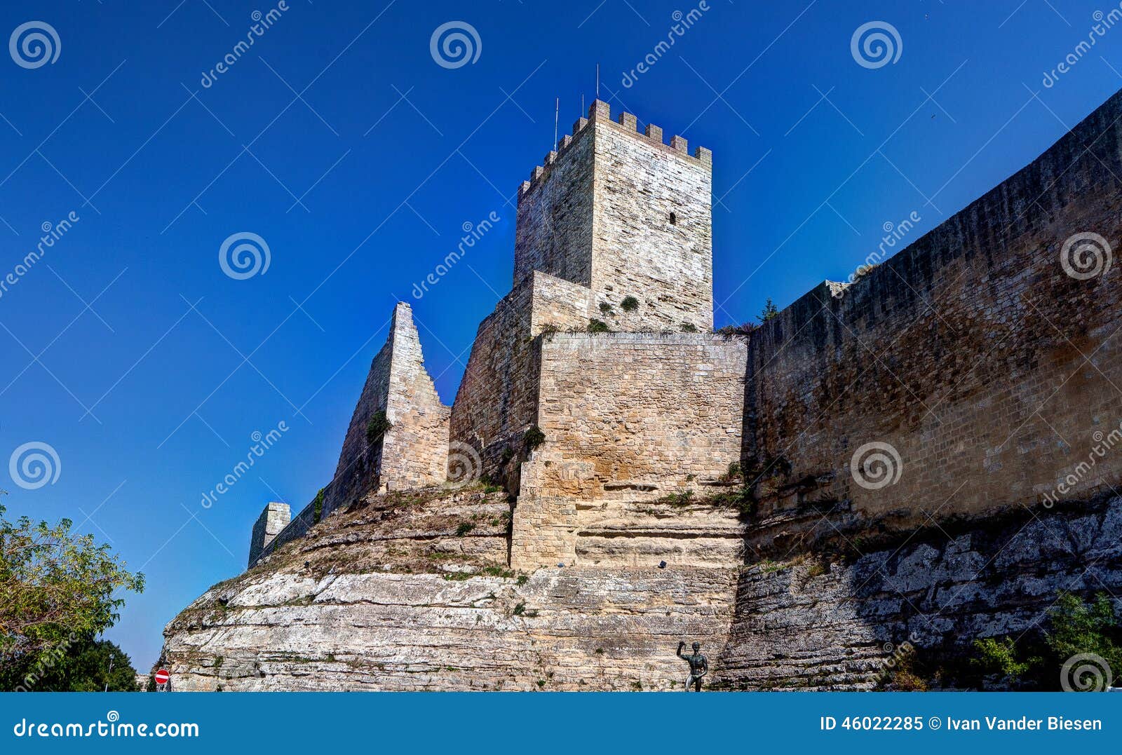 medieval castello di lombardia fortress, enna, sicily, italy