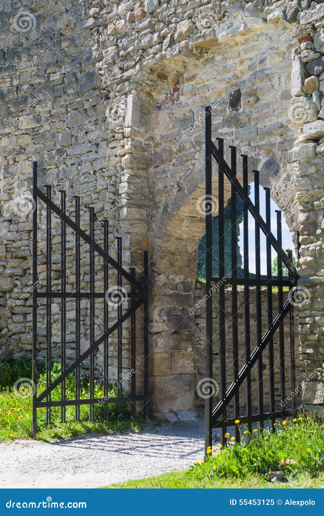 Medieval Castles Wall and Iron Gate Stock Image Image of destinations