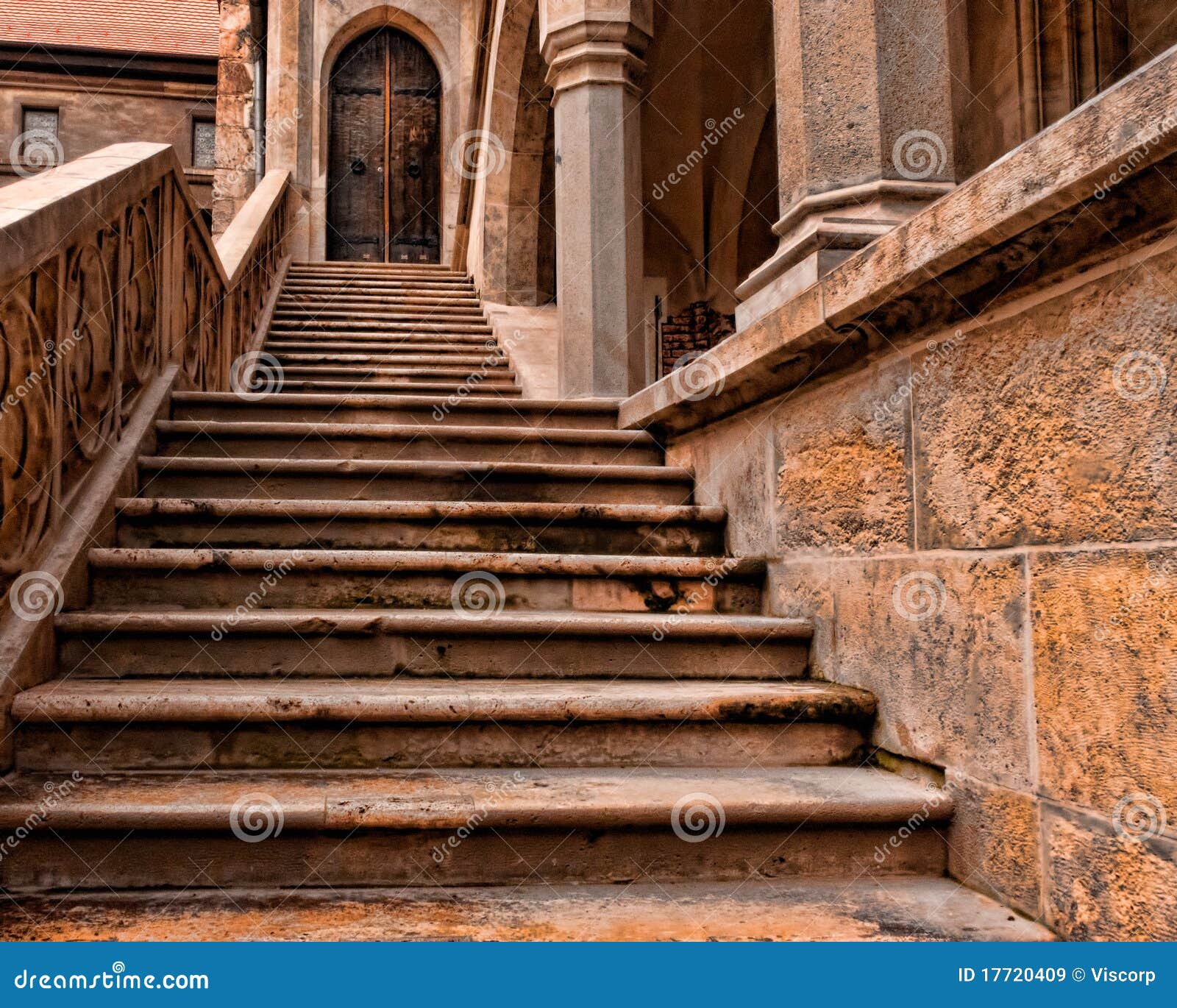 Medieval castle staircase stock image. Image of ages - 17720409