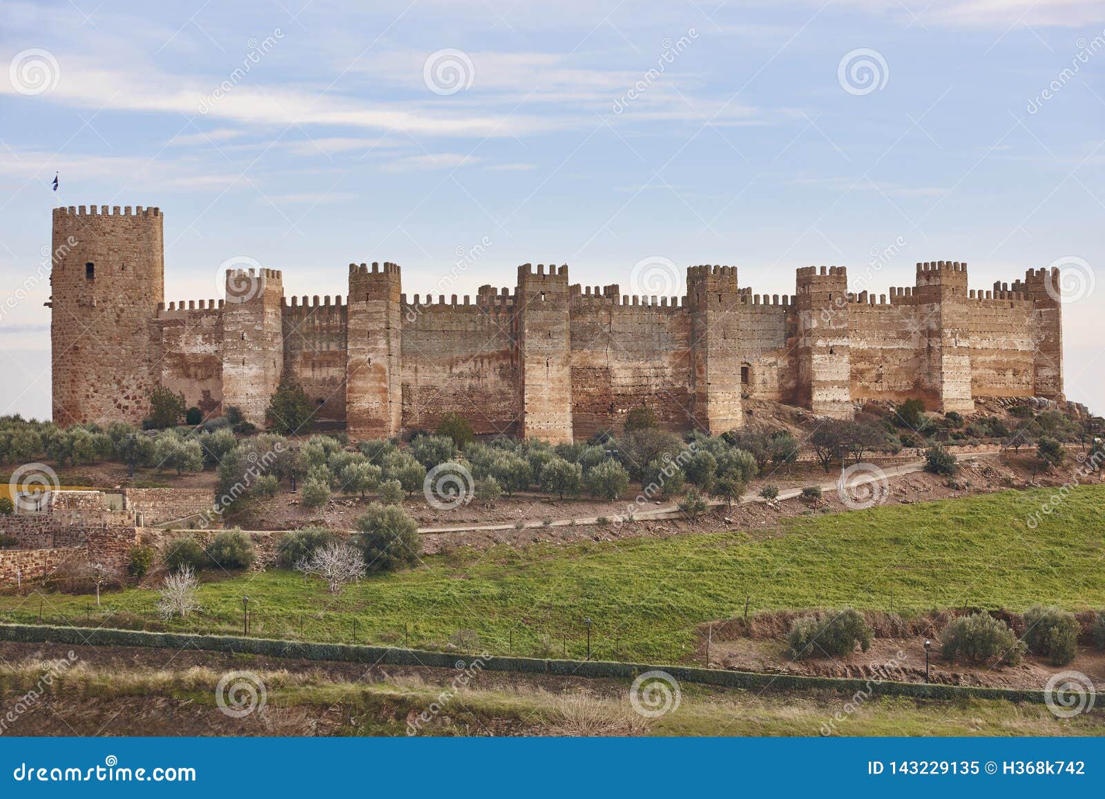 medieval castle towers of burgalimar. banos de la encina, jaen
