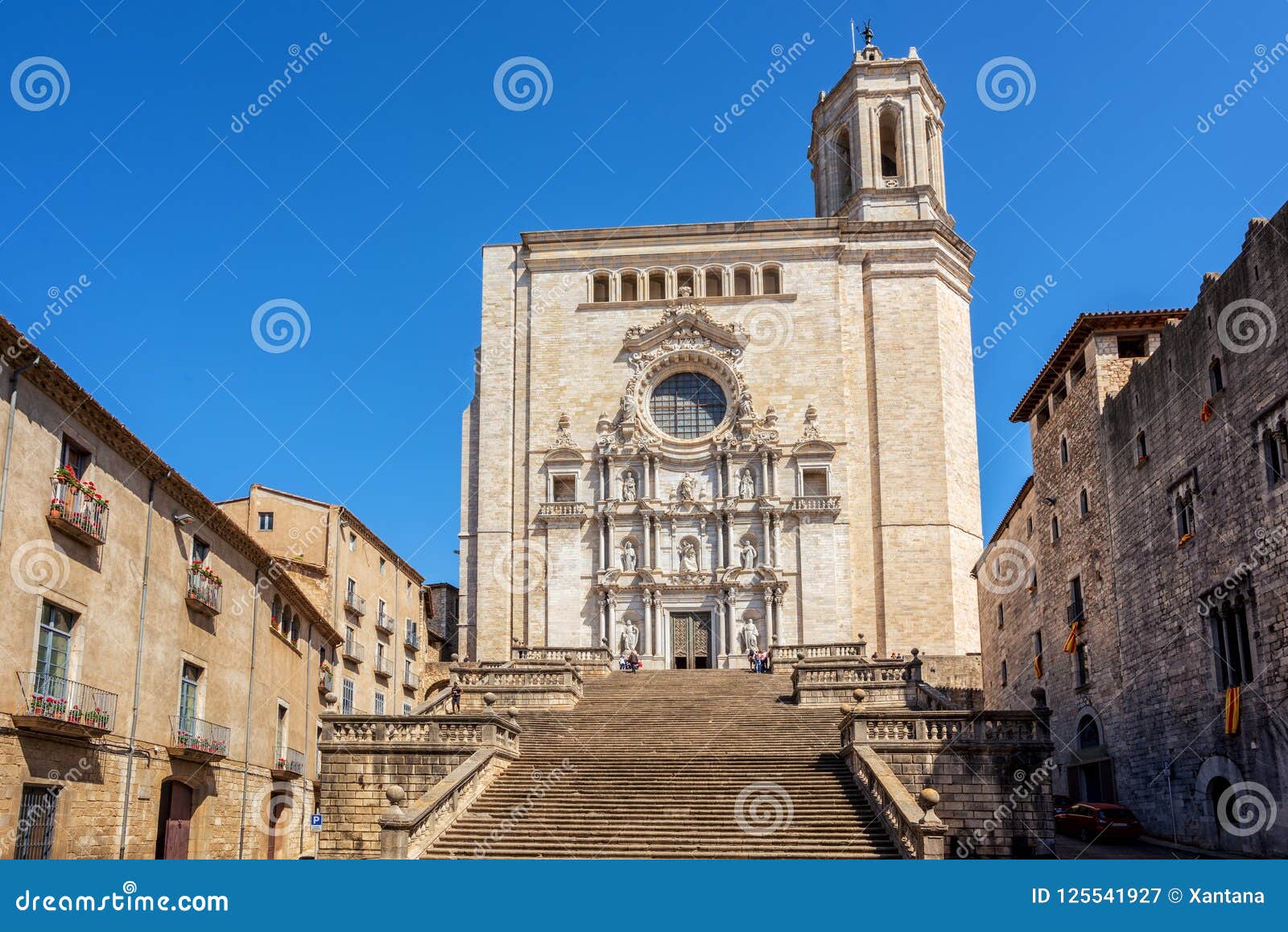 the medieval cathedral of saint mary of girona, catalonia, spain