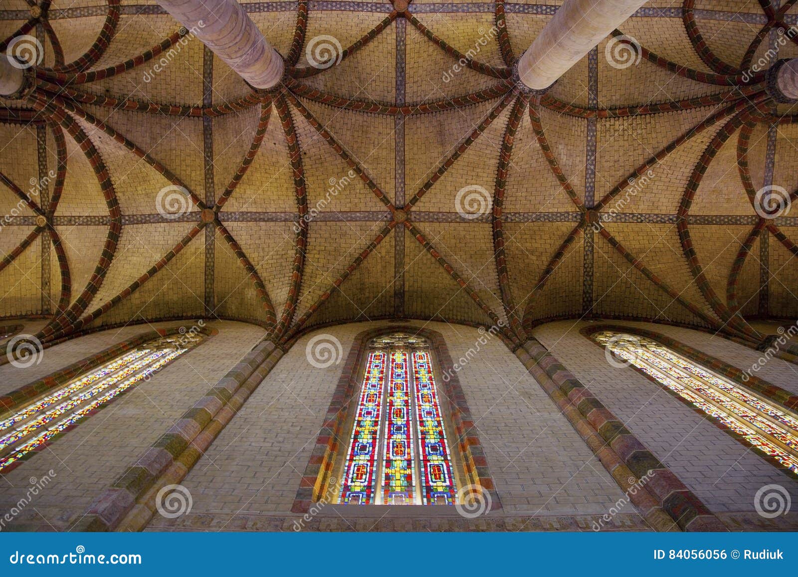 Medieval Ceiling in French Cathedral Stock Photo - Image of pattern