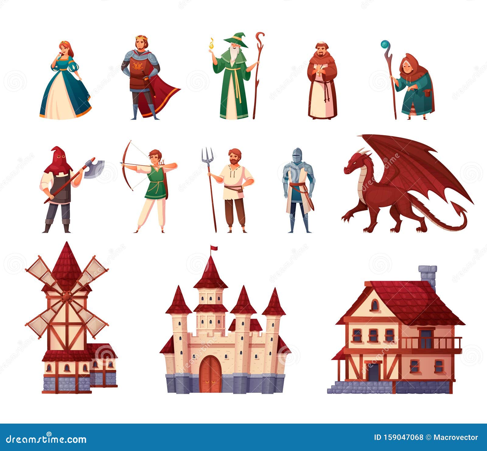 medieval characters set