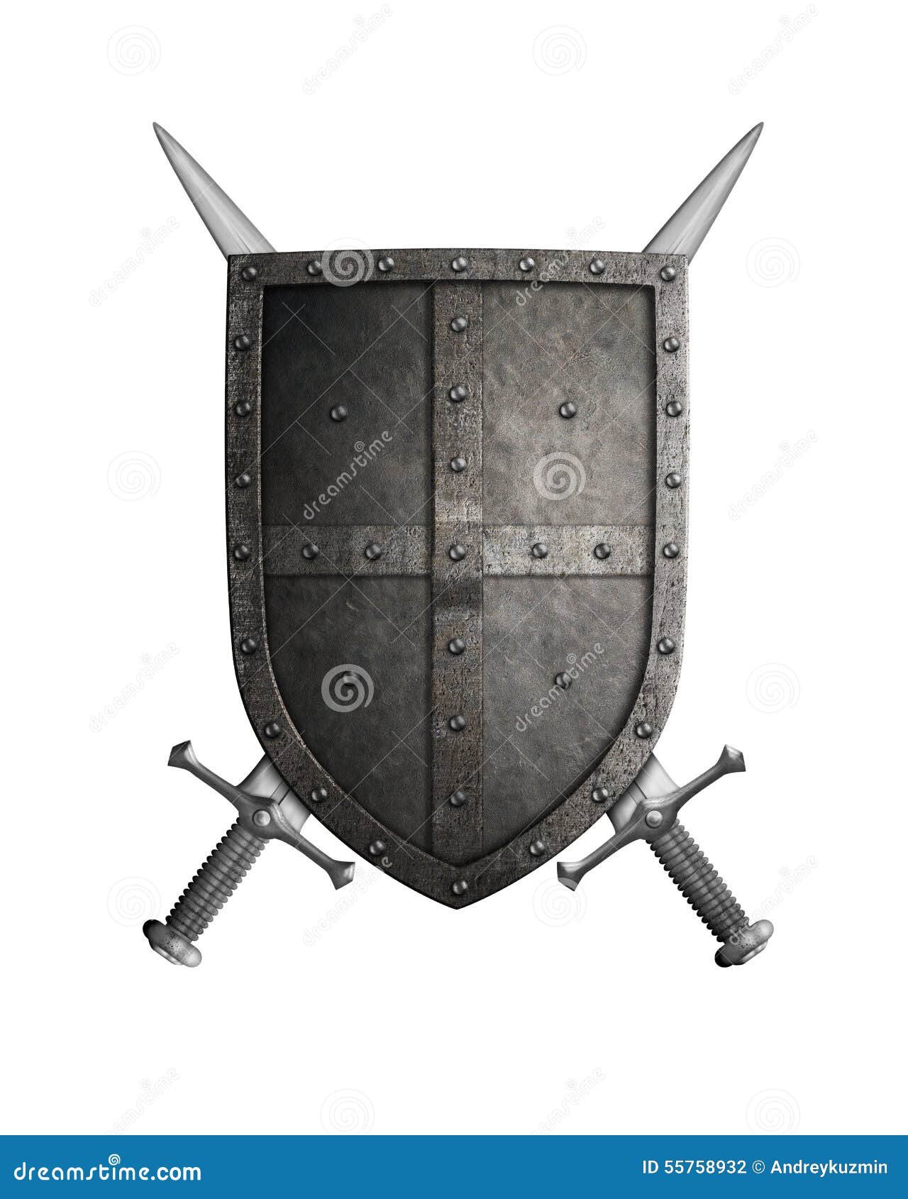 Crossed swords with a shield hi-res stock photography and images