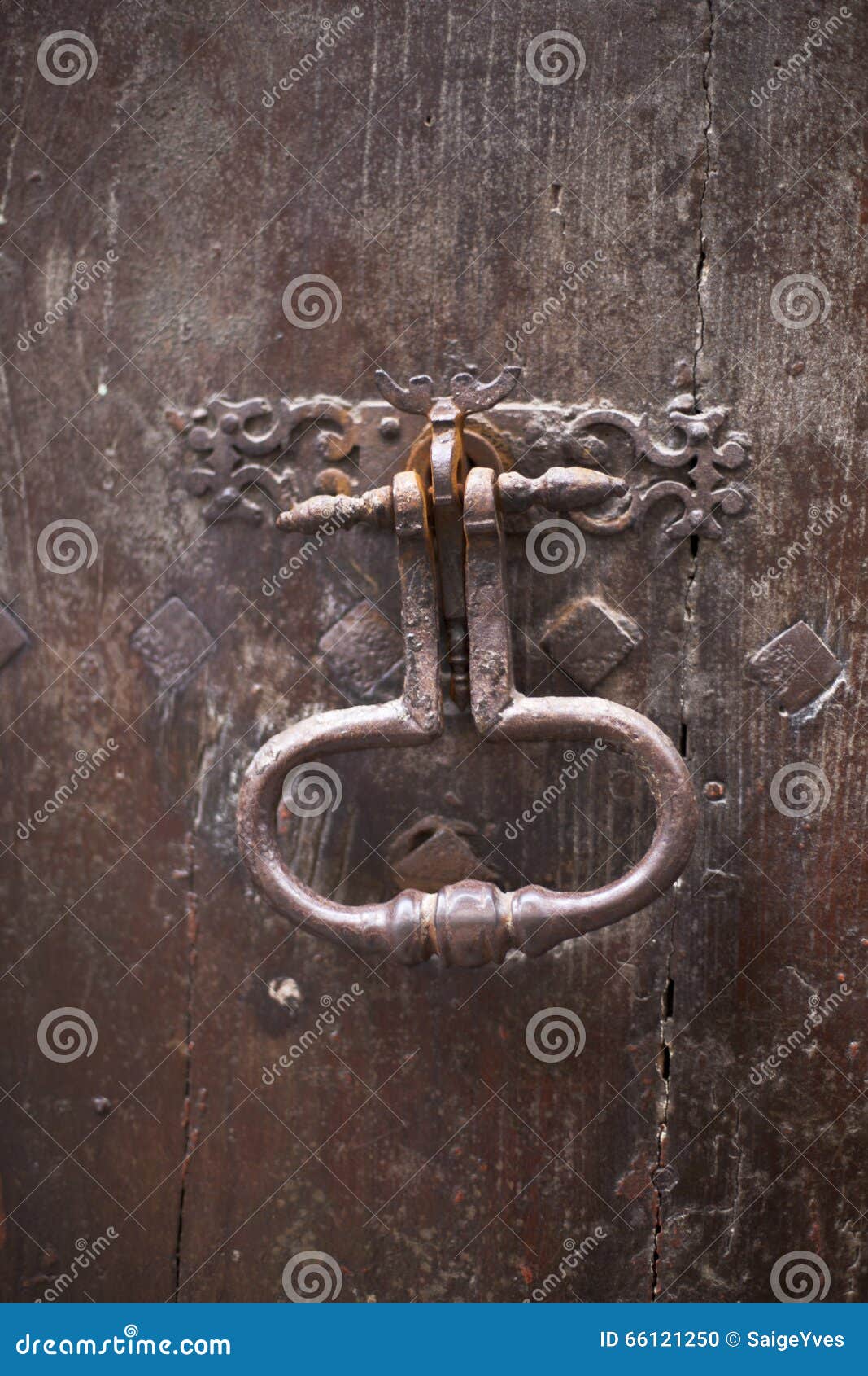 Medieval door knocker stock photo. Image of wood, door 66121250
