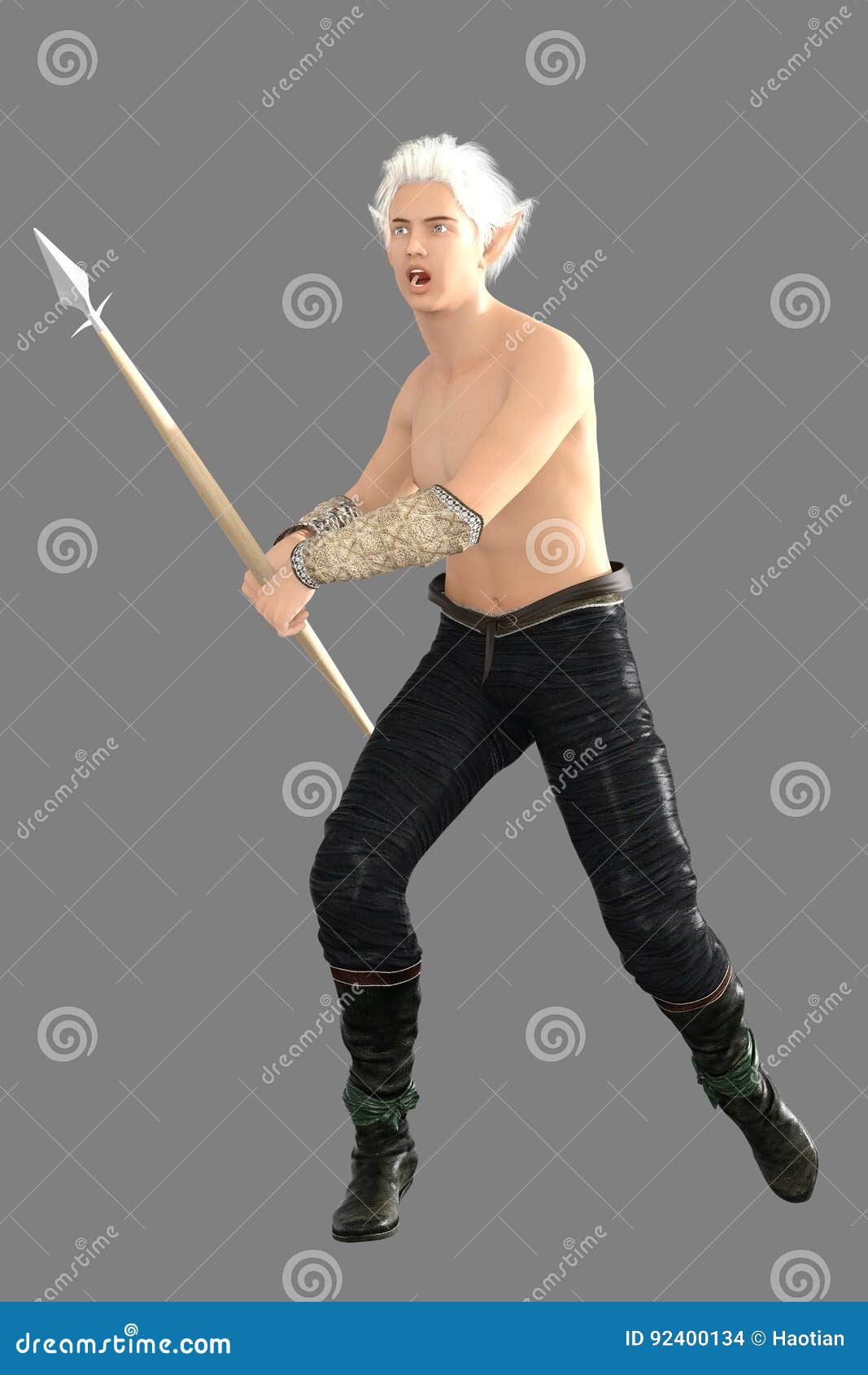 Young warrior holding spear and shield. Stock Photo by  ©serhii.bobyk.gmail.com 331839998