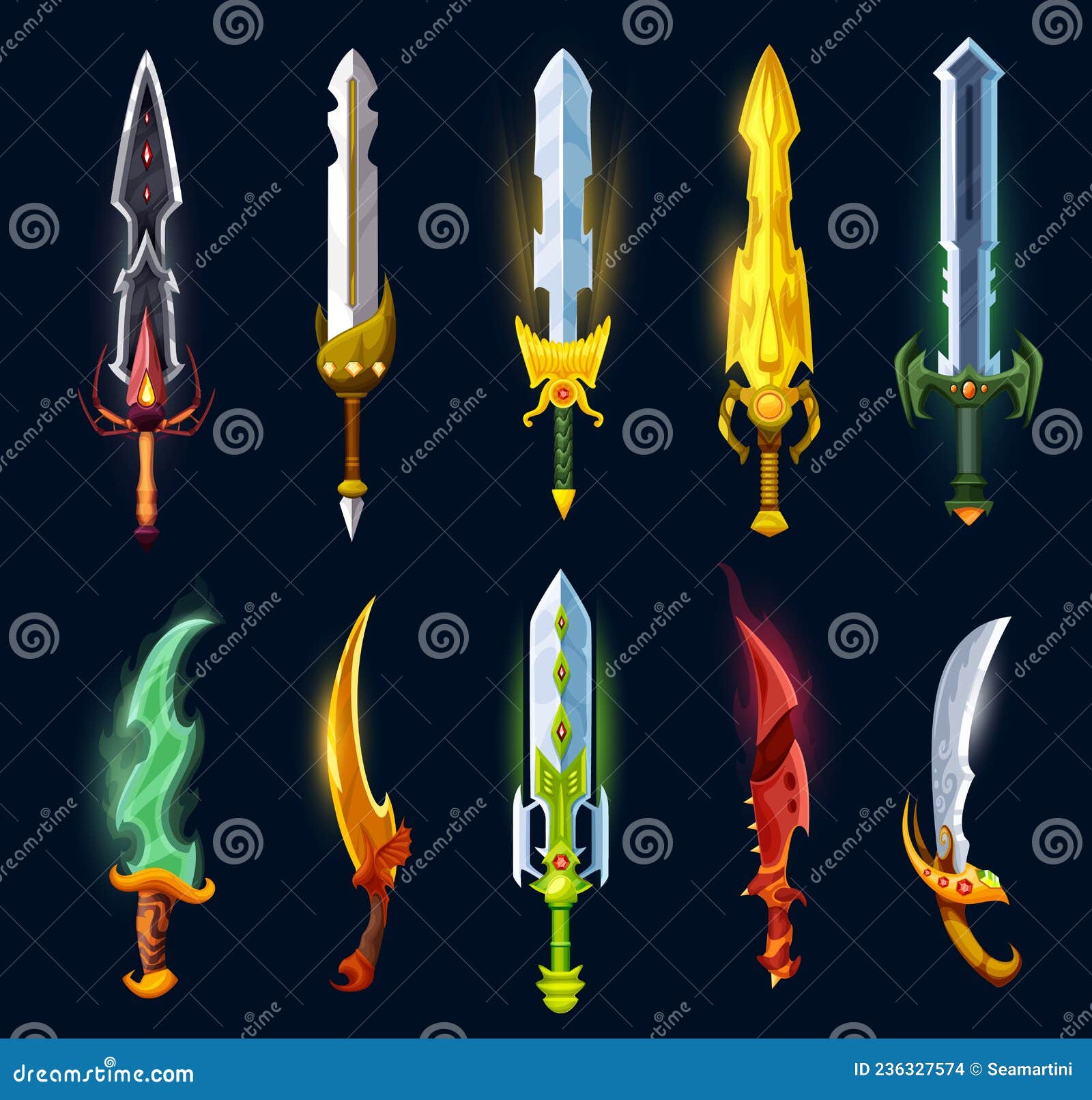 Vector Image Fantasy Sword Knight Dragon's Blade Weapon Medieval