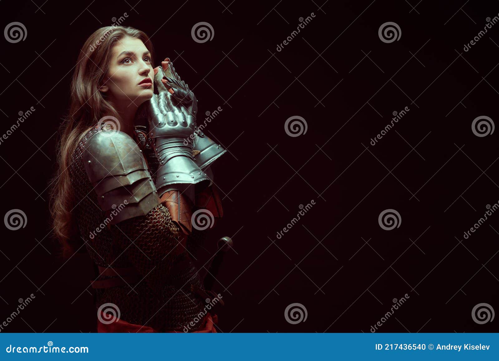 Medieval female knight stock photo. Image of chain, history - 217436540