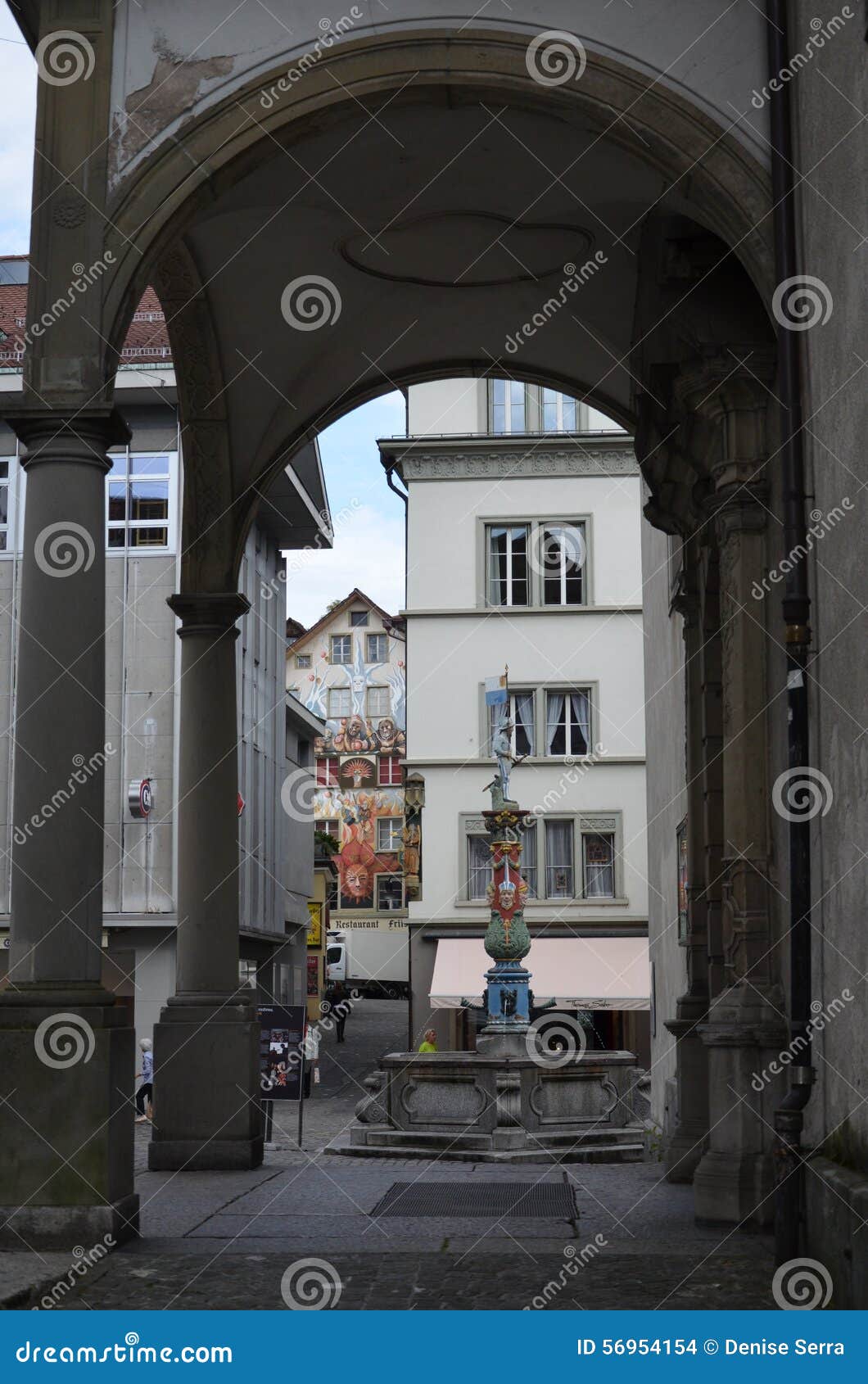 Medieval Fountain in Lucerne, Switzerland Editorial Stock Image Image