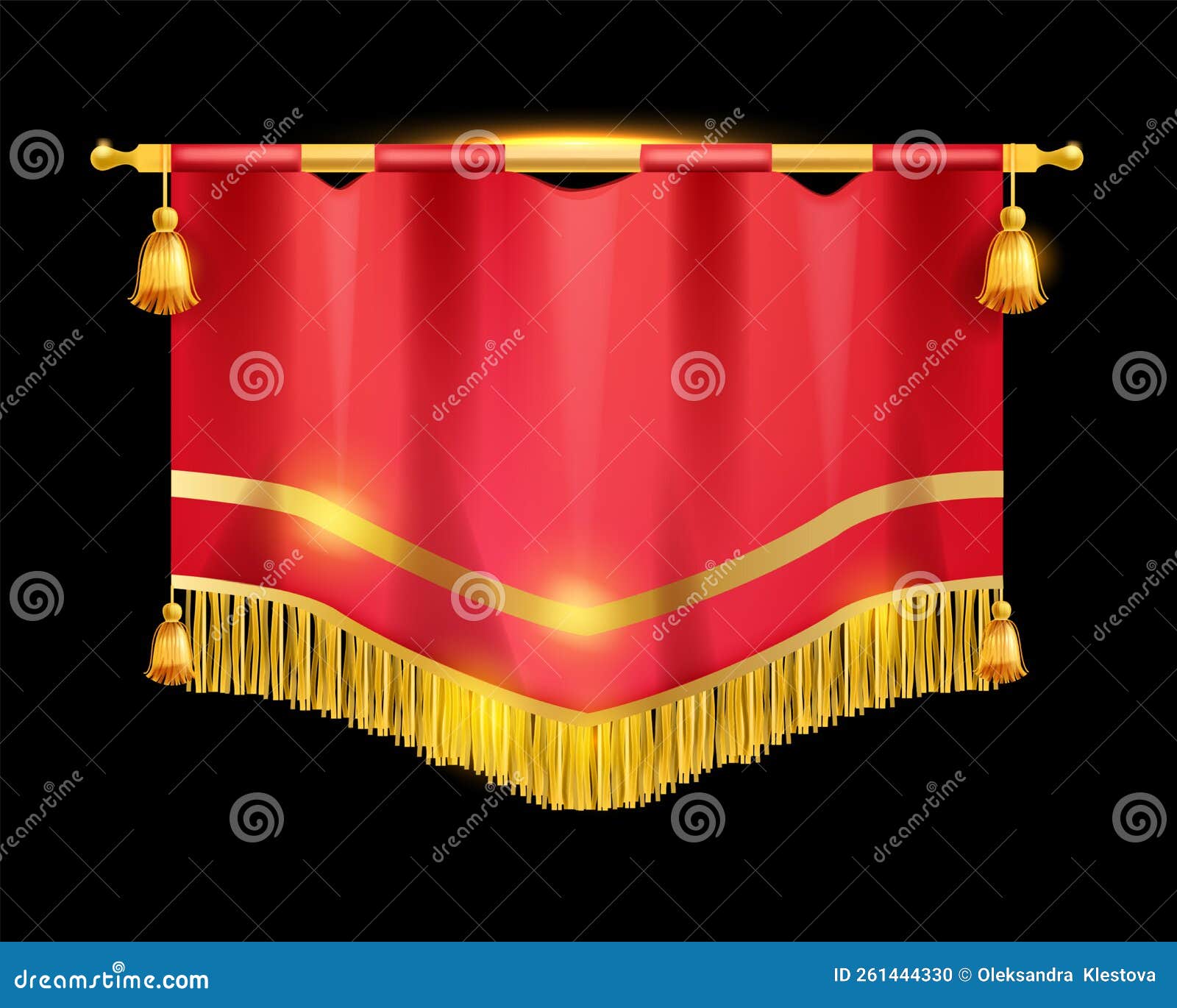 Banner panel old green flag for game Royalty Free Vector