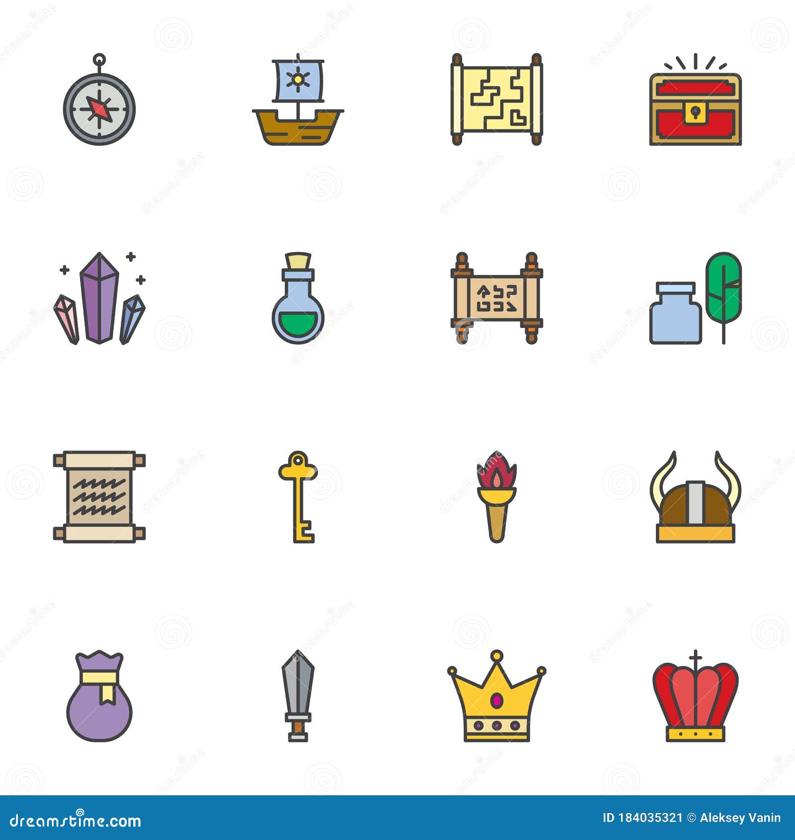 Medieval Game Line Icons Set Stock Vector Illustration Of Outline Flask Medieval Game Line Icons Set Stock Vector Illustration Of Outline Flask