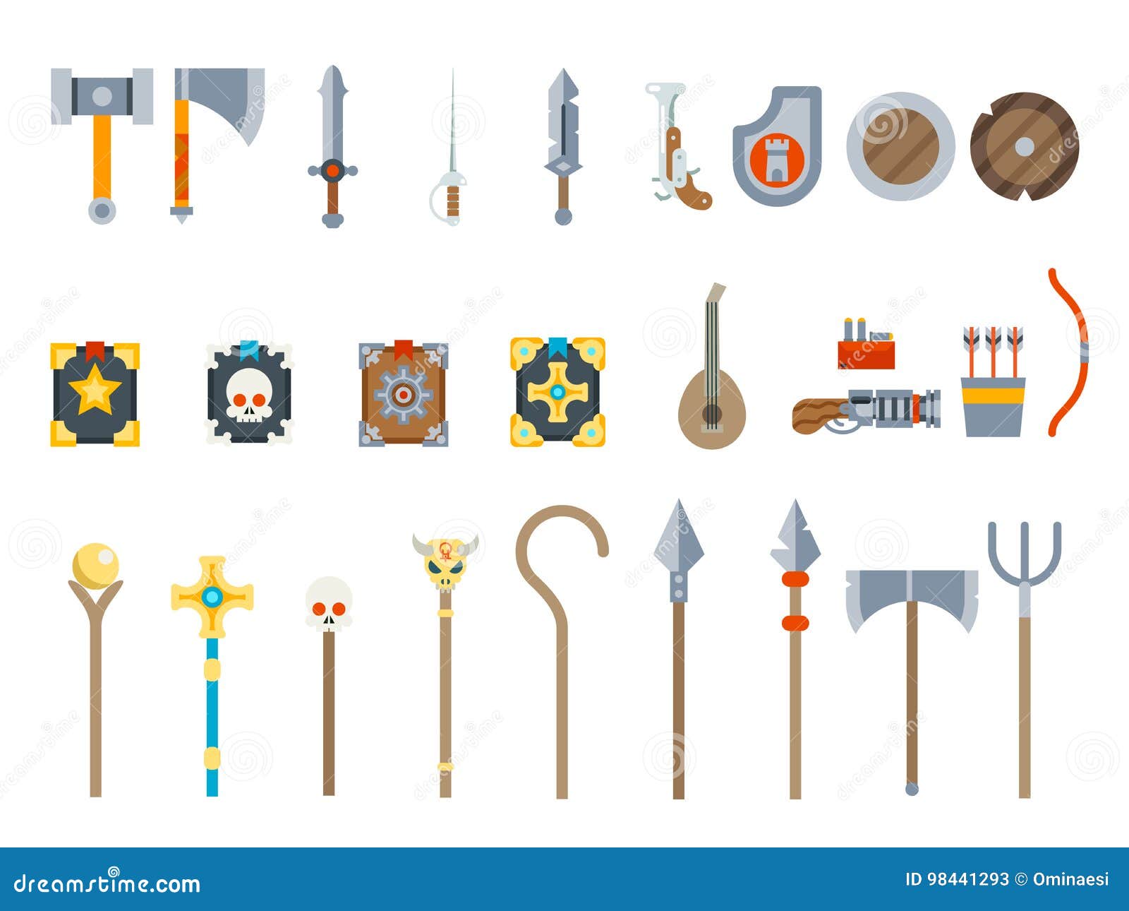 pics Rpg Icons Vector https www dreamstime com stock illustration medieval game weapons set fantasy rpg vector icons flat design vector illustration image98441293