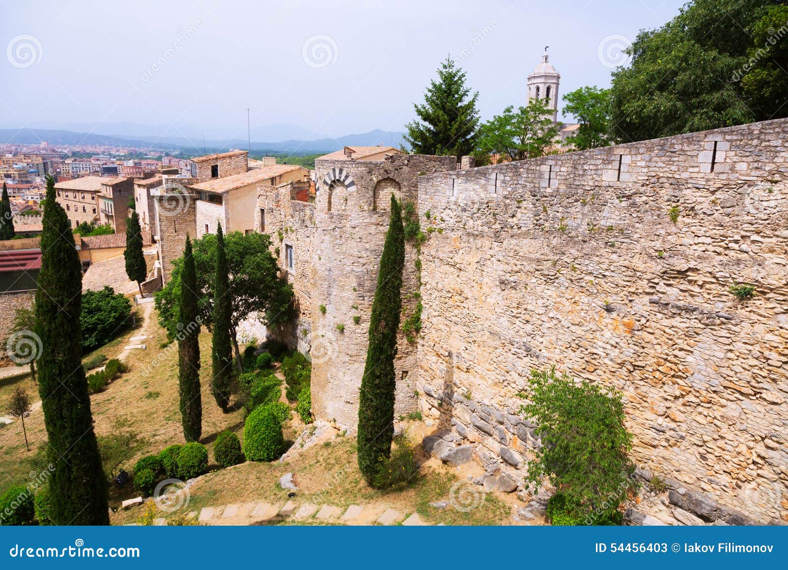 Medieval Girona with City Wall Stock Image Image of historical, arch