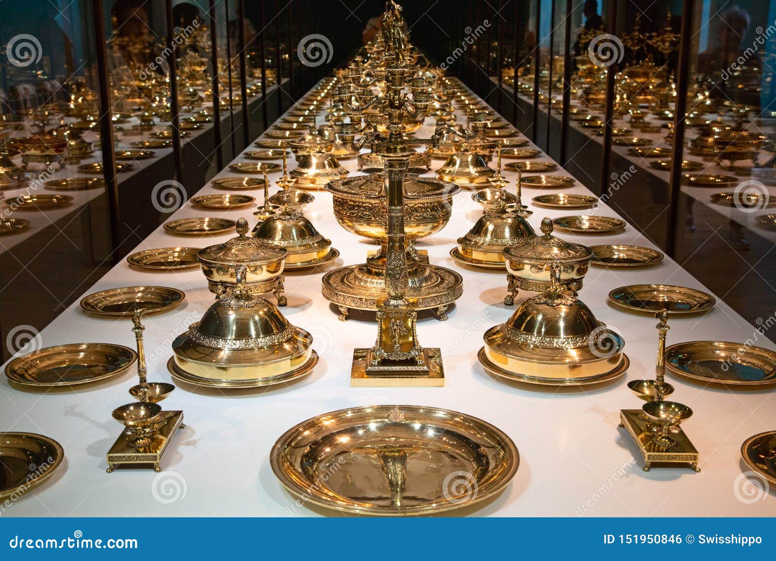 Medieval Golden Kitchenware Stock Photo   Image of aged, golden ...
