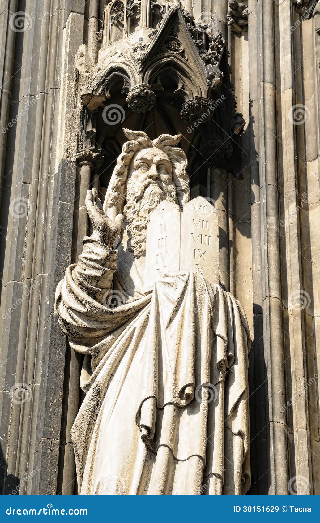 Gothic Statue from Facade of Cologne Cathedral Stock Image Image of