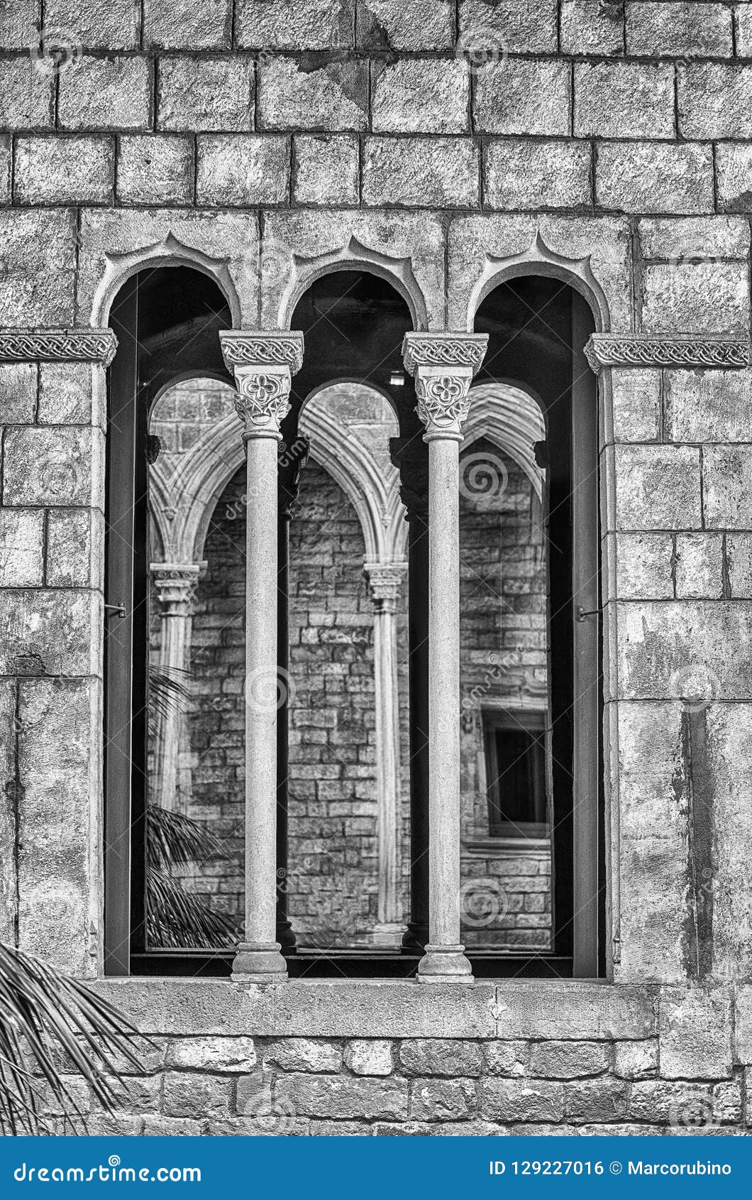 medieval gothic window, la ribera district of barcelona, catalonia, spain