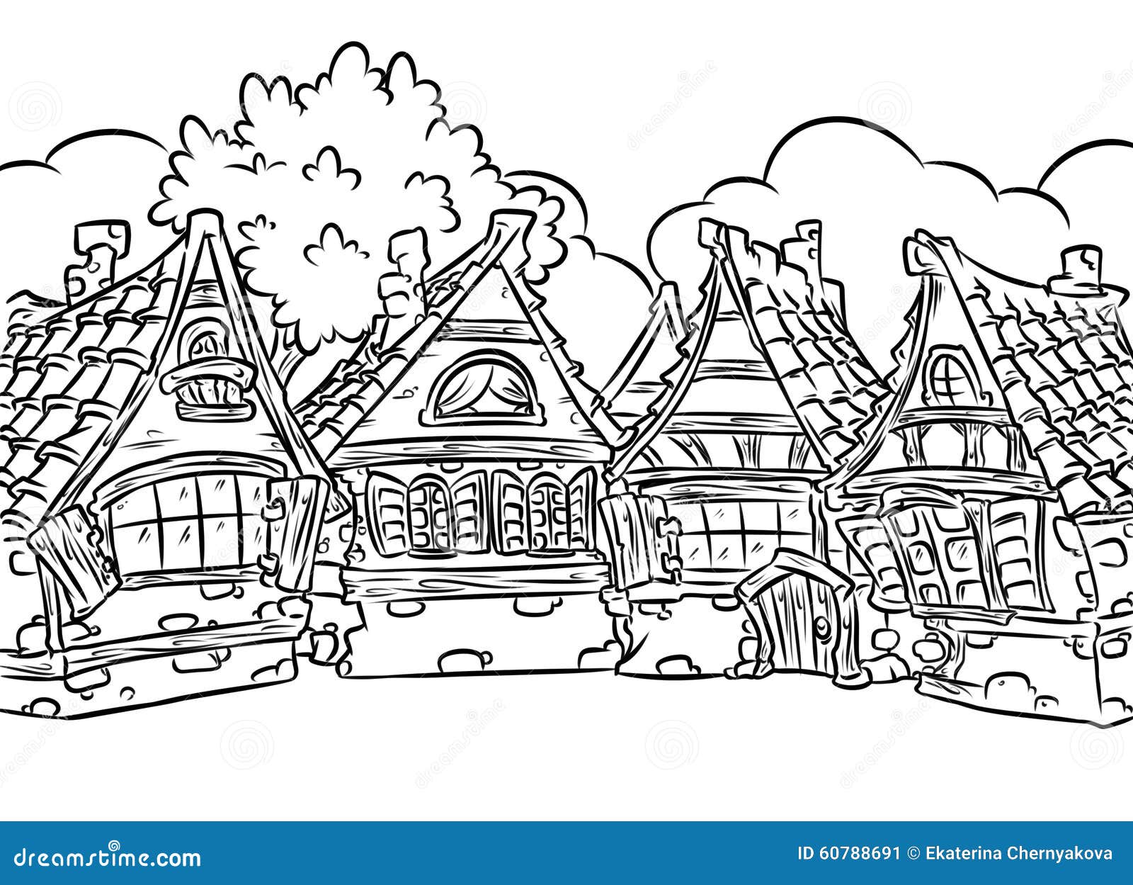 coloring pages village street - photo #3