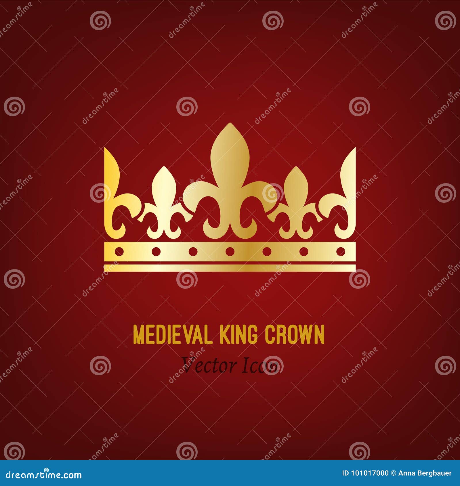 Medieval king crown stock vector. Illustration of element - 101017000