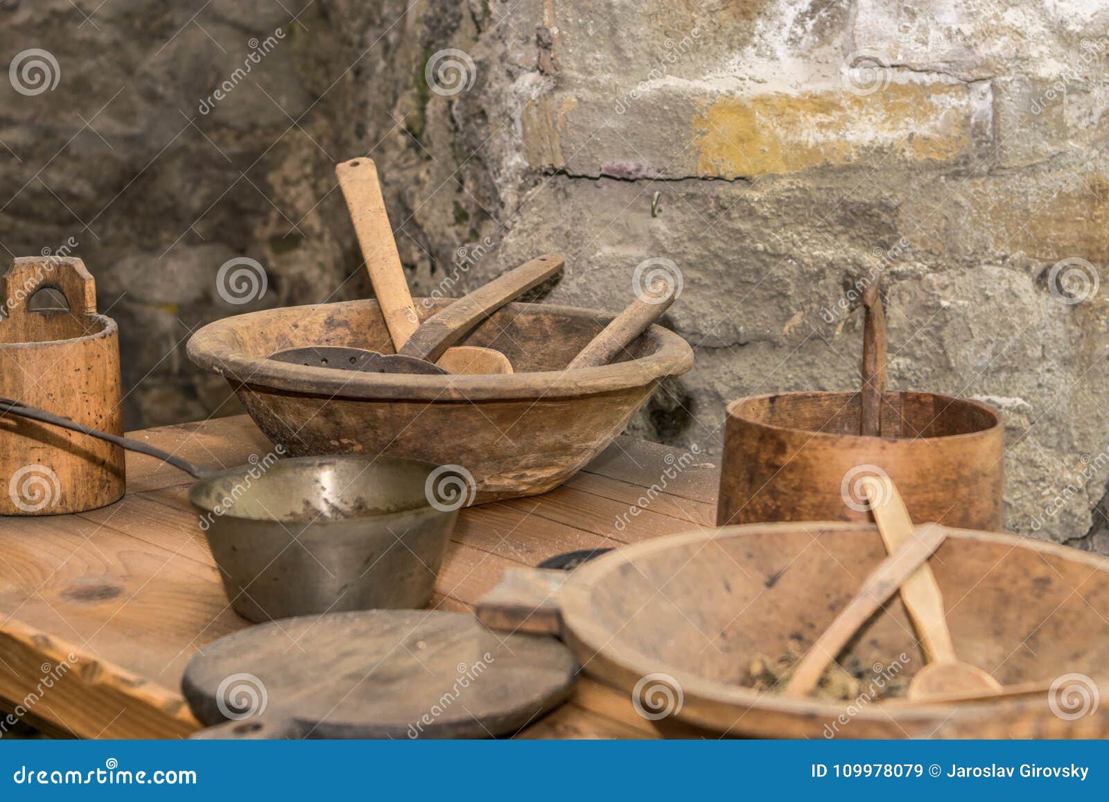 Medieval kitchen stock image. Image of house, kitchenware - 109978079