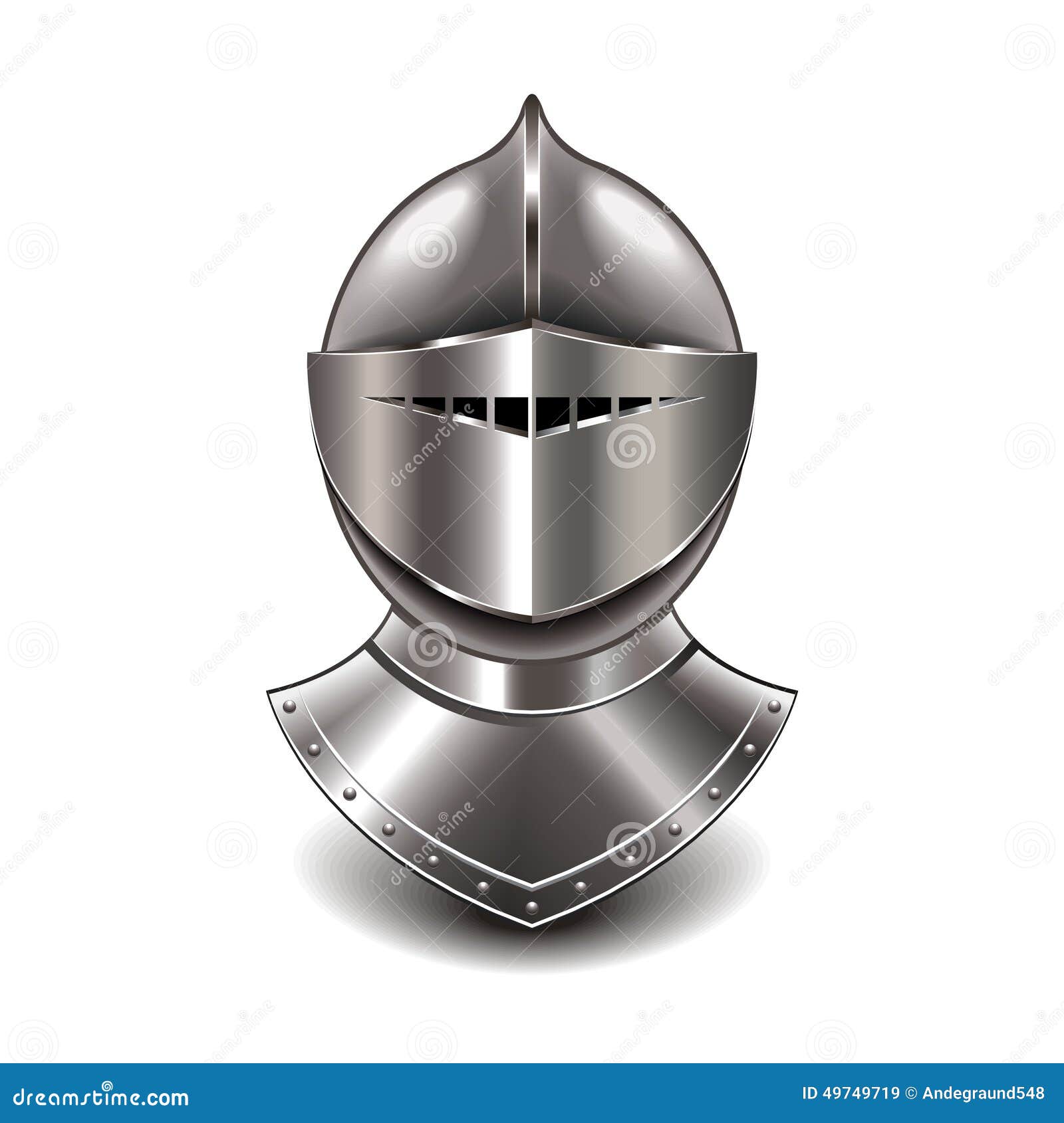 Medieval Knight Helmet on White Vector Stock Vector - Illustration of