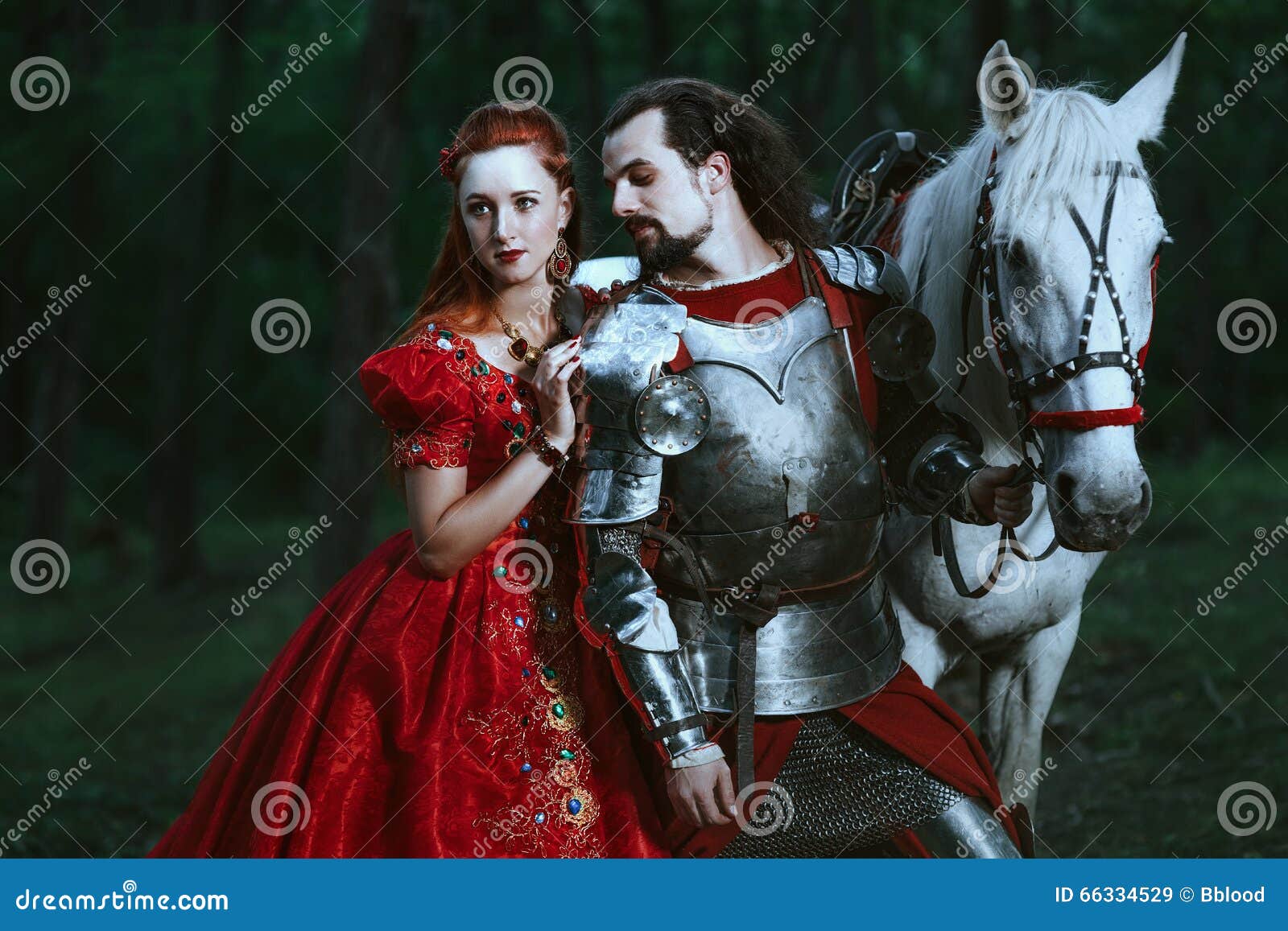medieval knight with lady