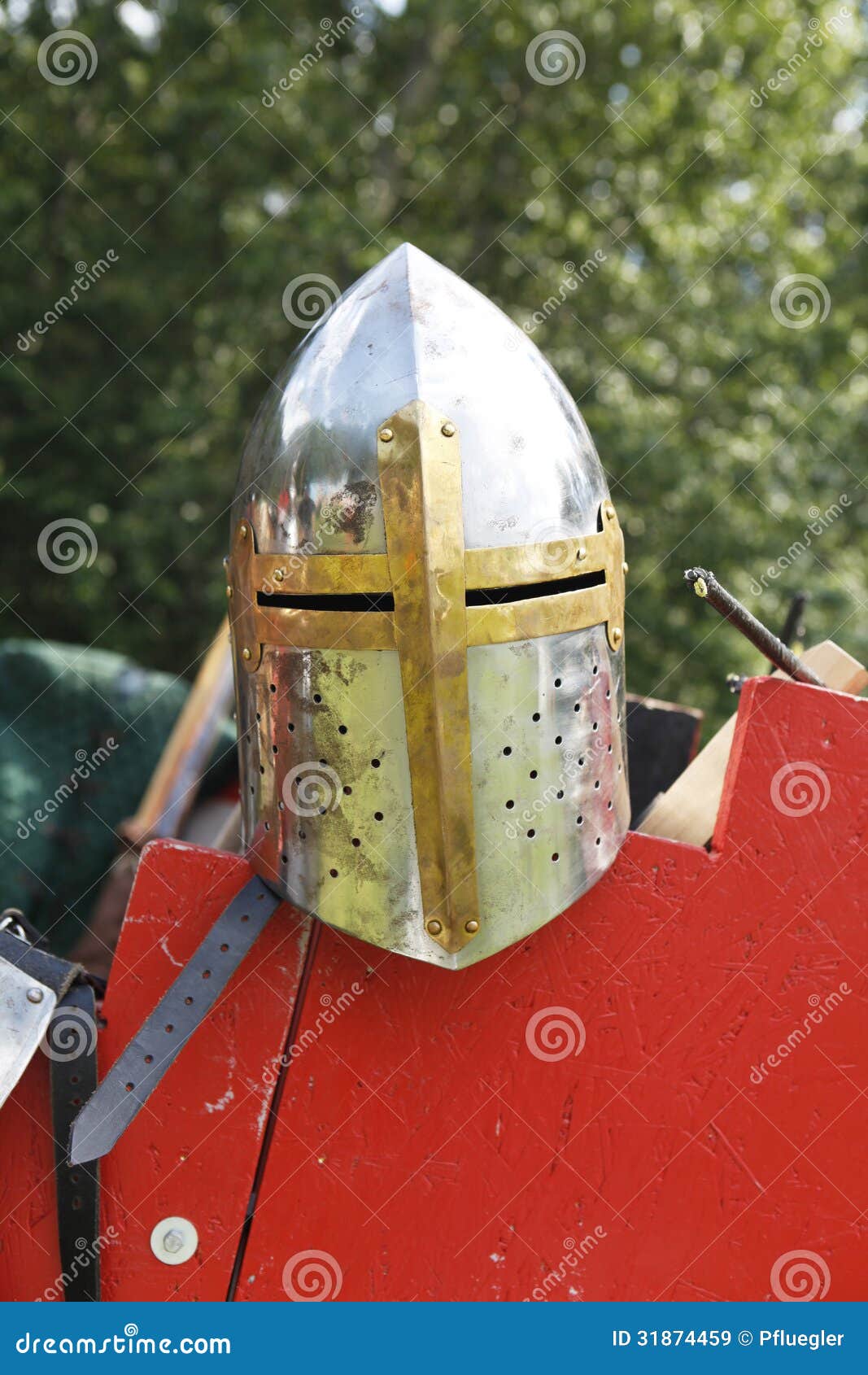 Medieval knights helmet stock image. Image of face, metal 31874459